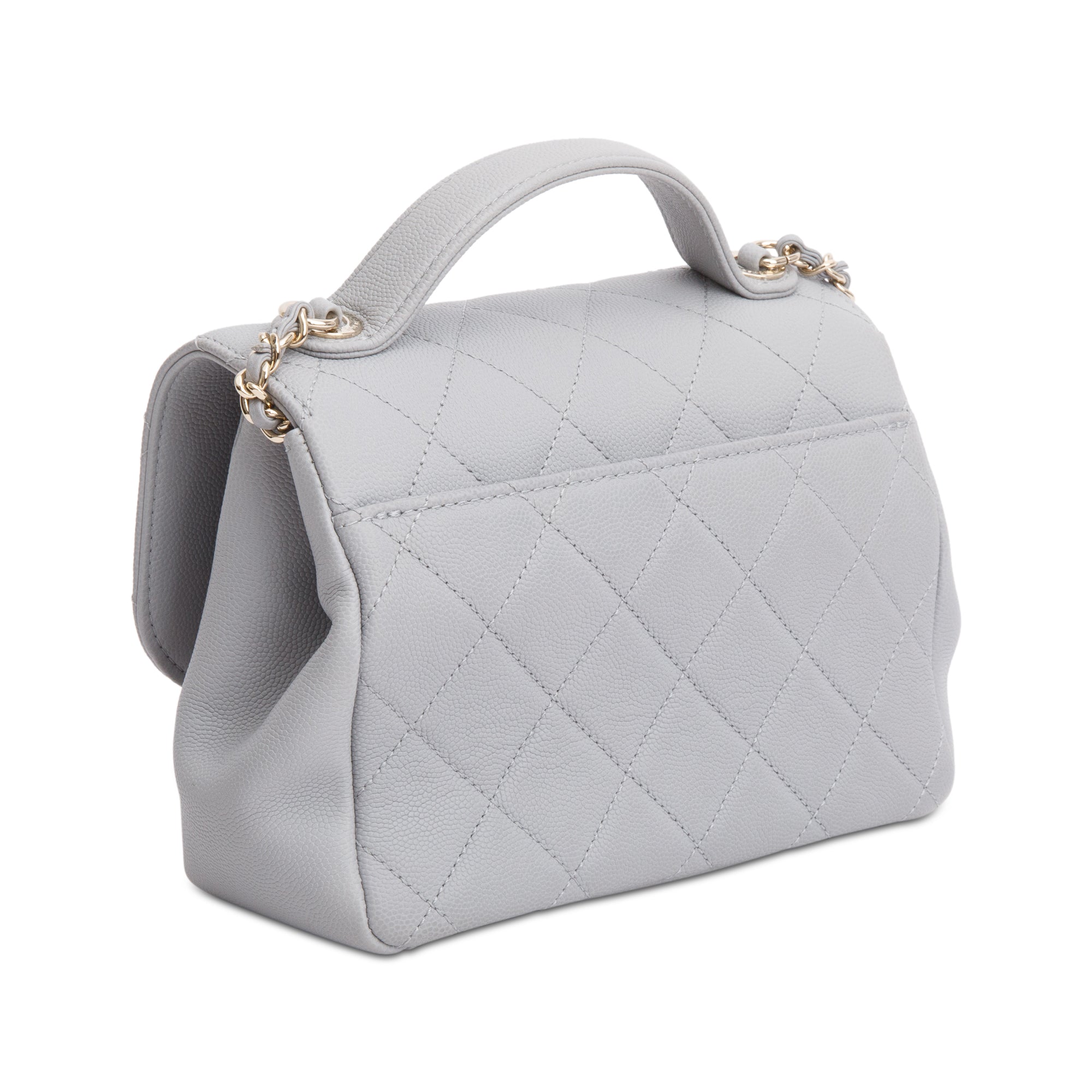 Chanel Grey Caviar Leather Small Business Affinity Flap Bag w/ Authenticity Card