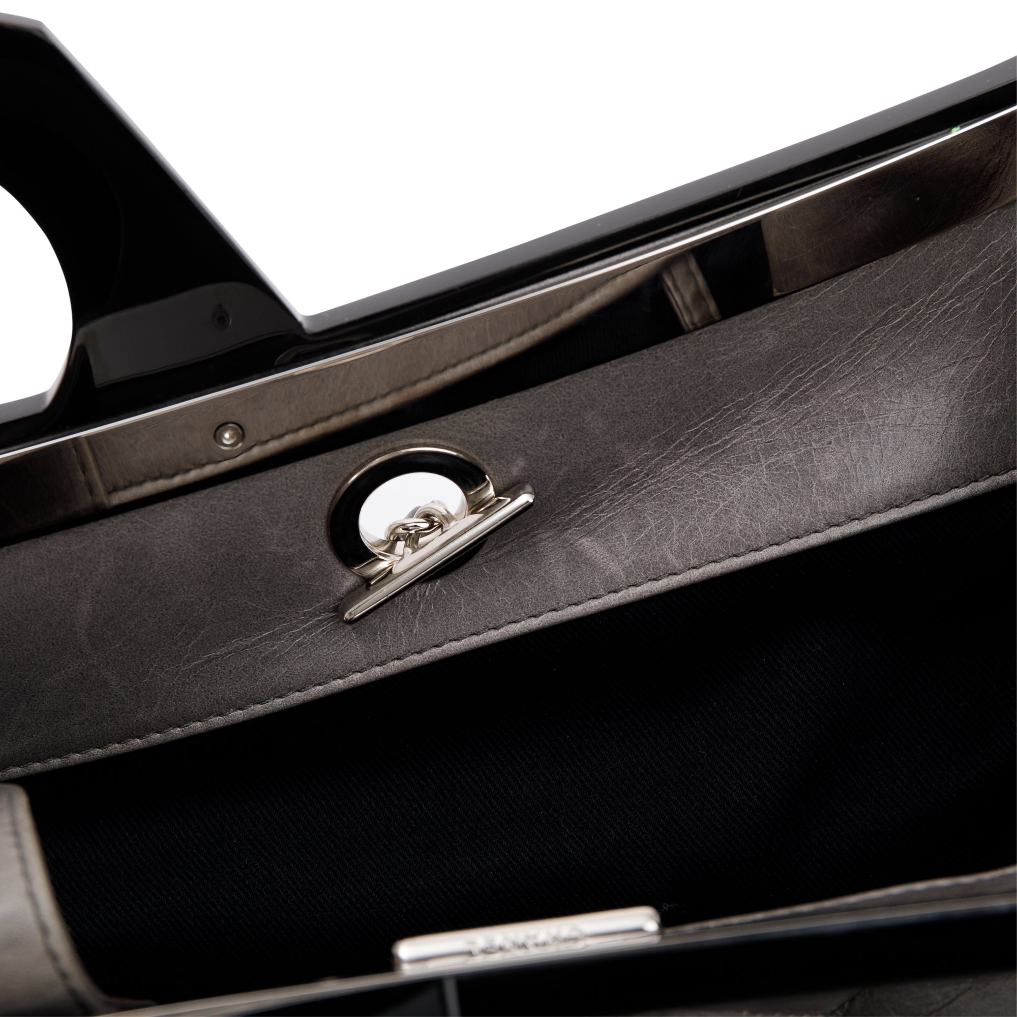 Chanel Grey Glazed Calfskin Leather Large CC Delivery Tote