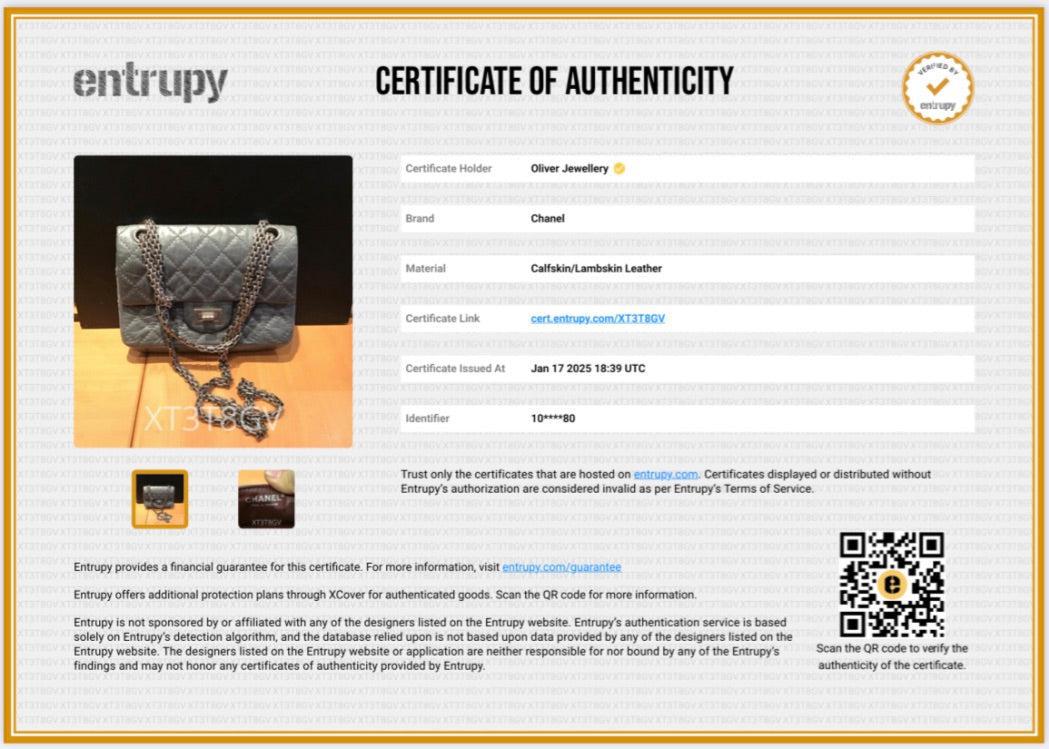 Chanel Grey Quilted Calfskin Leather 2.55 Reissue Mini Double Flap Bag