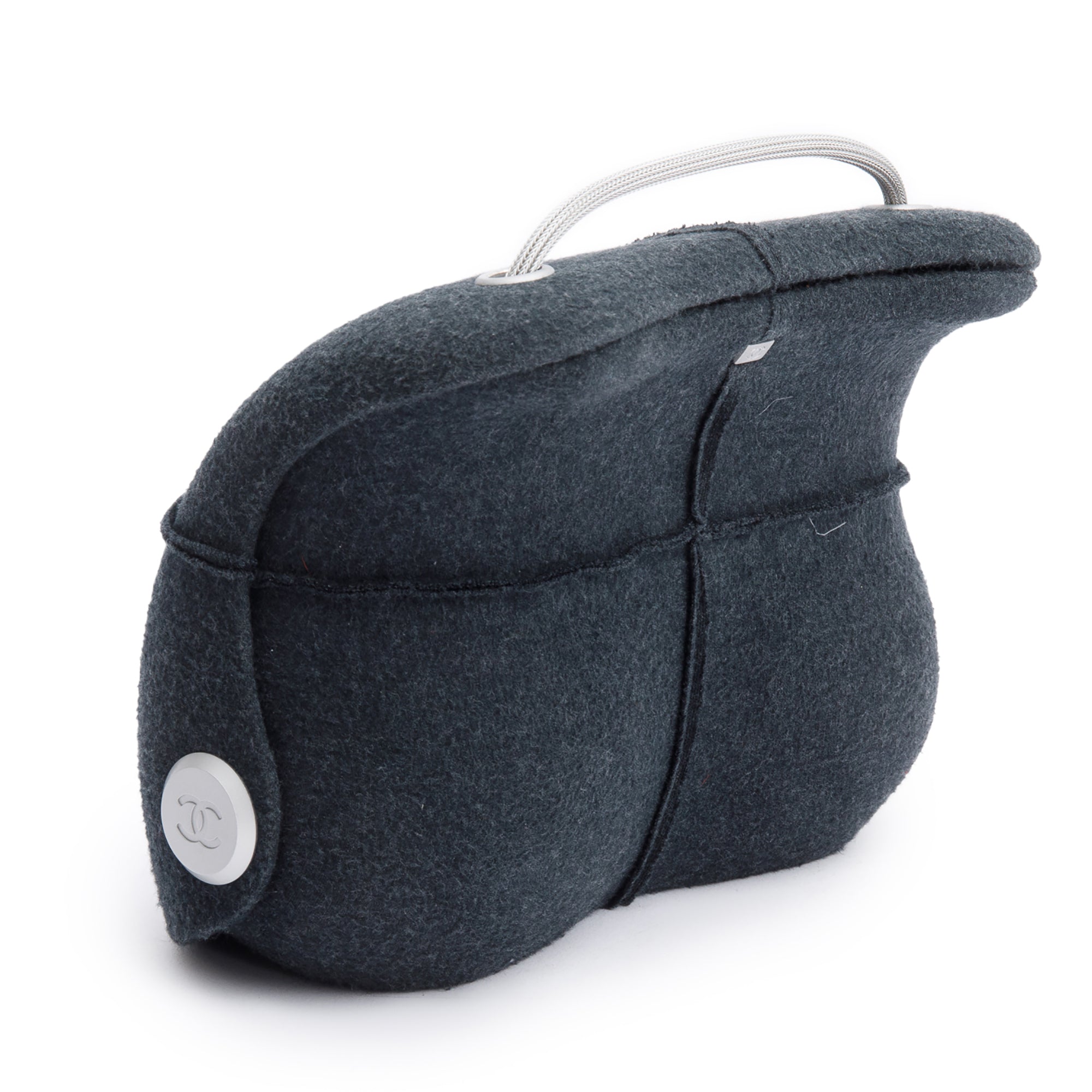 Chanel Grey Wool Identification Millenium Crossbody Bag w/ Box & Authenticity Card