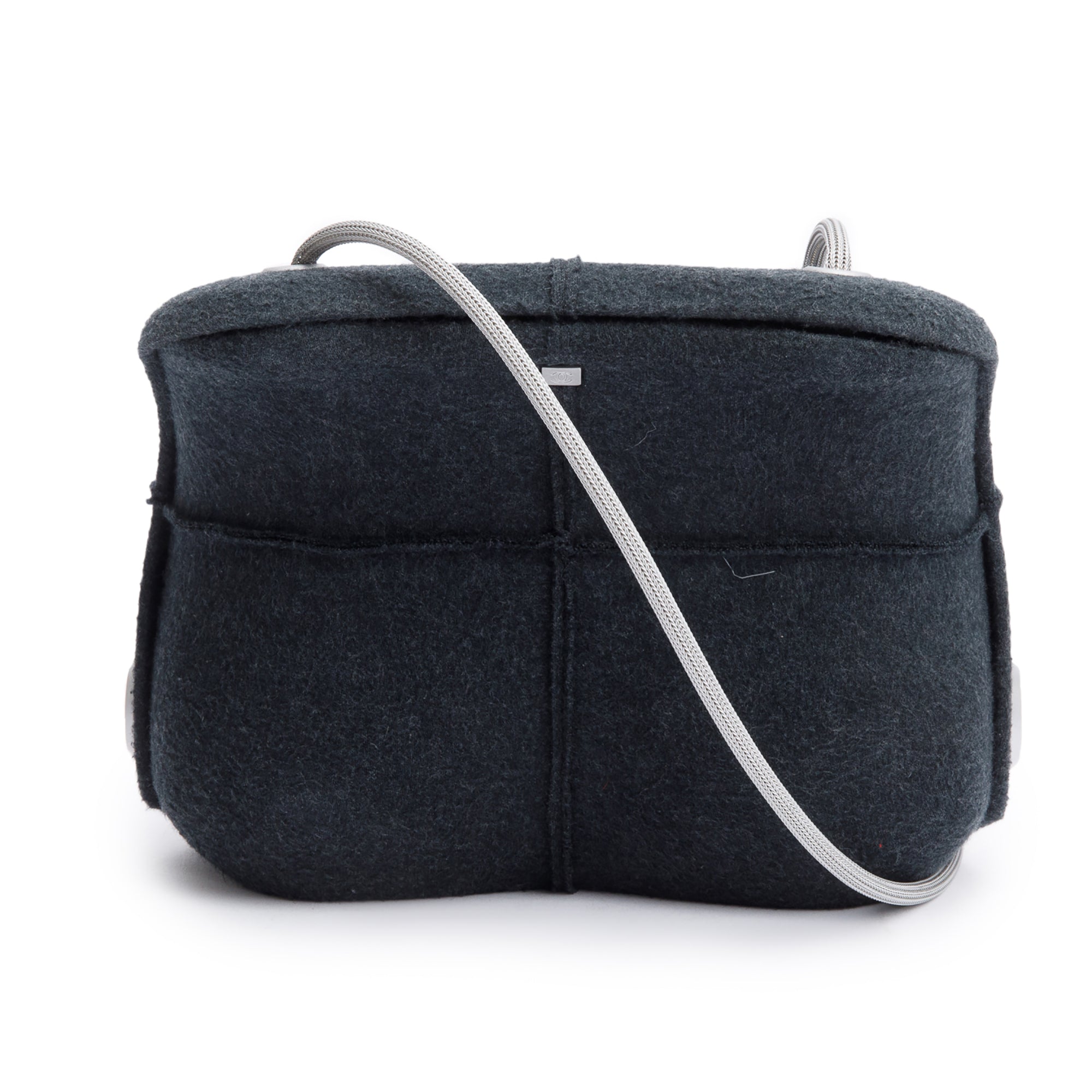 Chanel Grey Wool Identification Millenium Crossbody Bag w/ Box & Authenticity Card