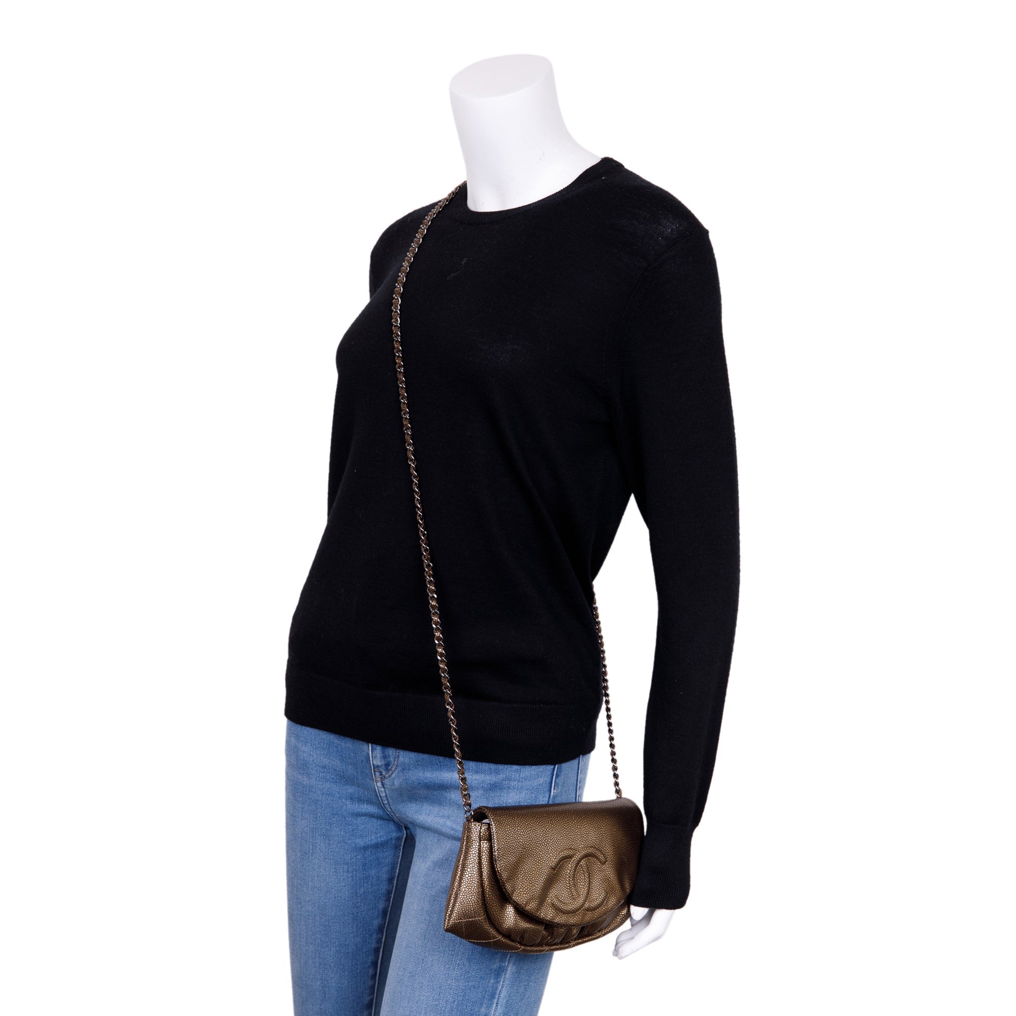 Chanel Half Moon Wallet On Chain w/ Authenticity Card