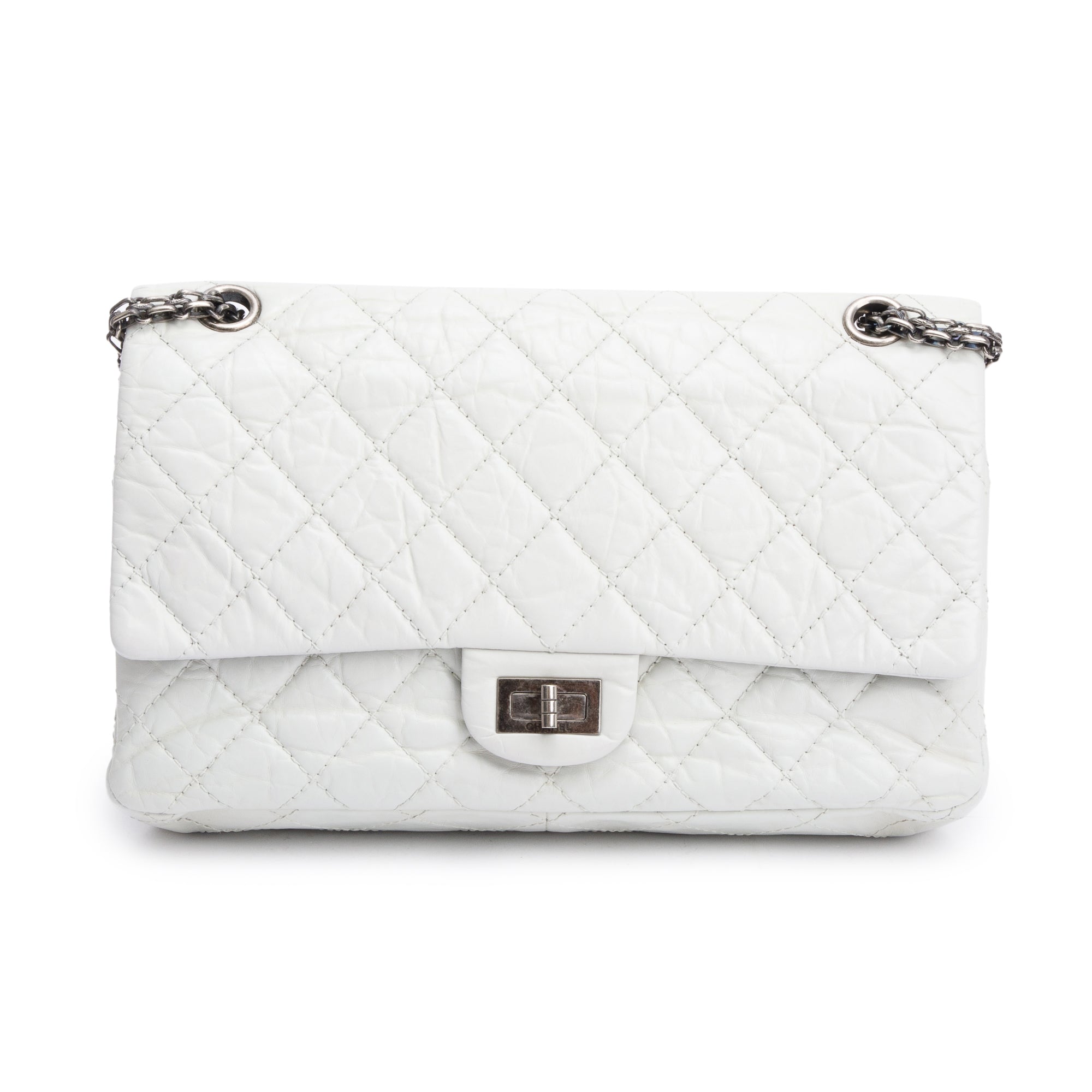 Chanel Ivory Aged Calfskin Leather 2.55 Reissue 226 Double Flap Bag