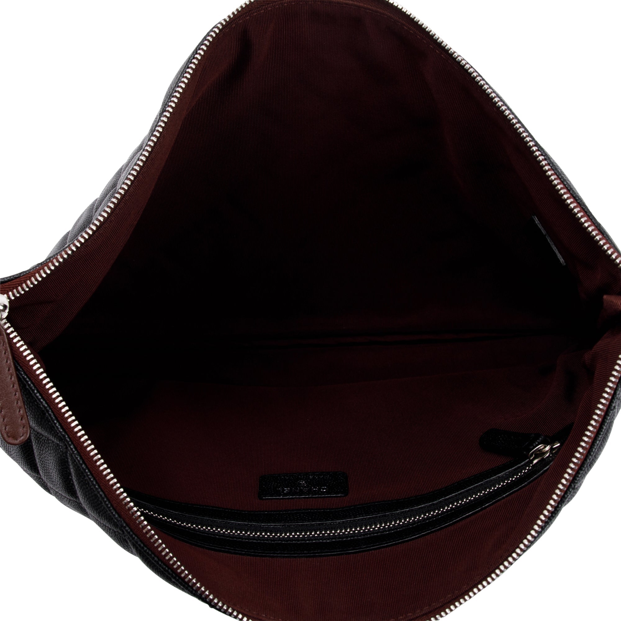 Chanel Large Quilted Caviar Leather O-Case Clutch w/ Box