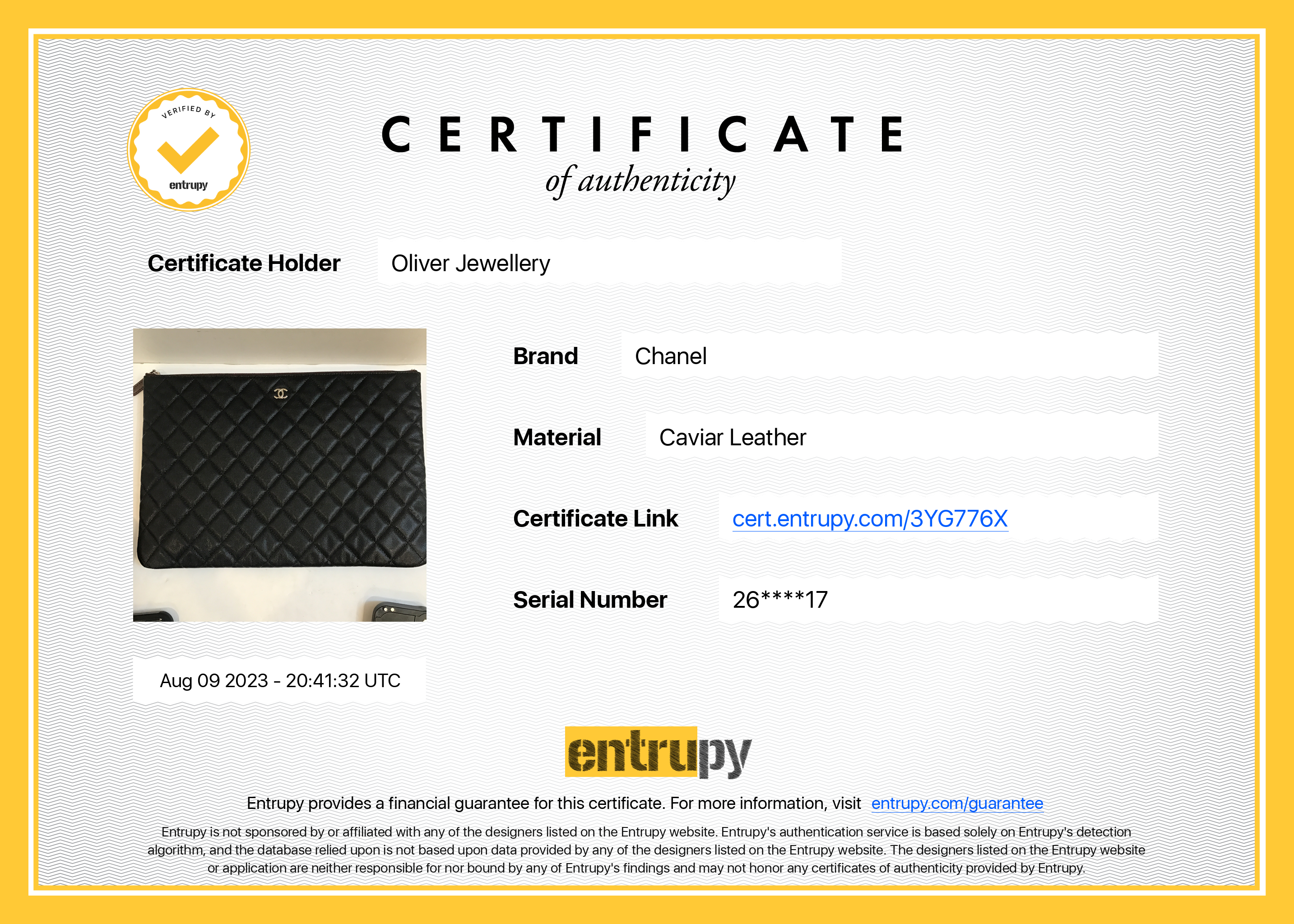 Chanel Large Quilted Caviar Leather O-Case Clutch w/ Box