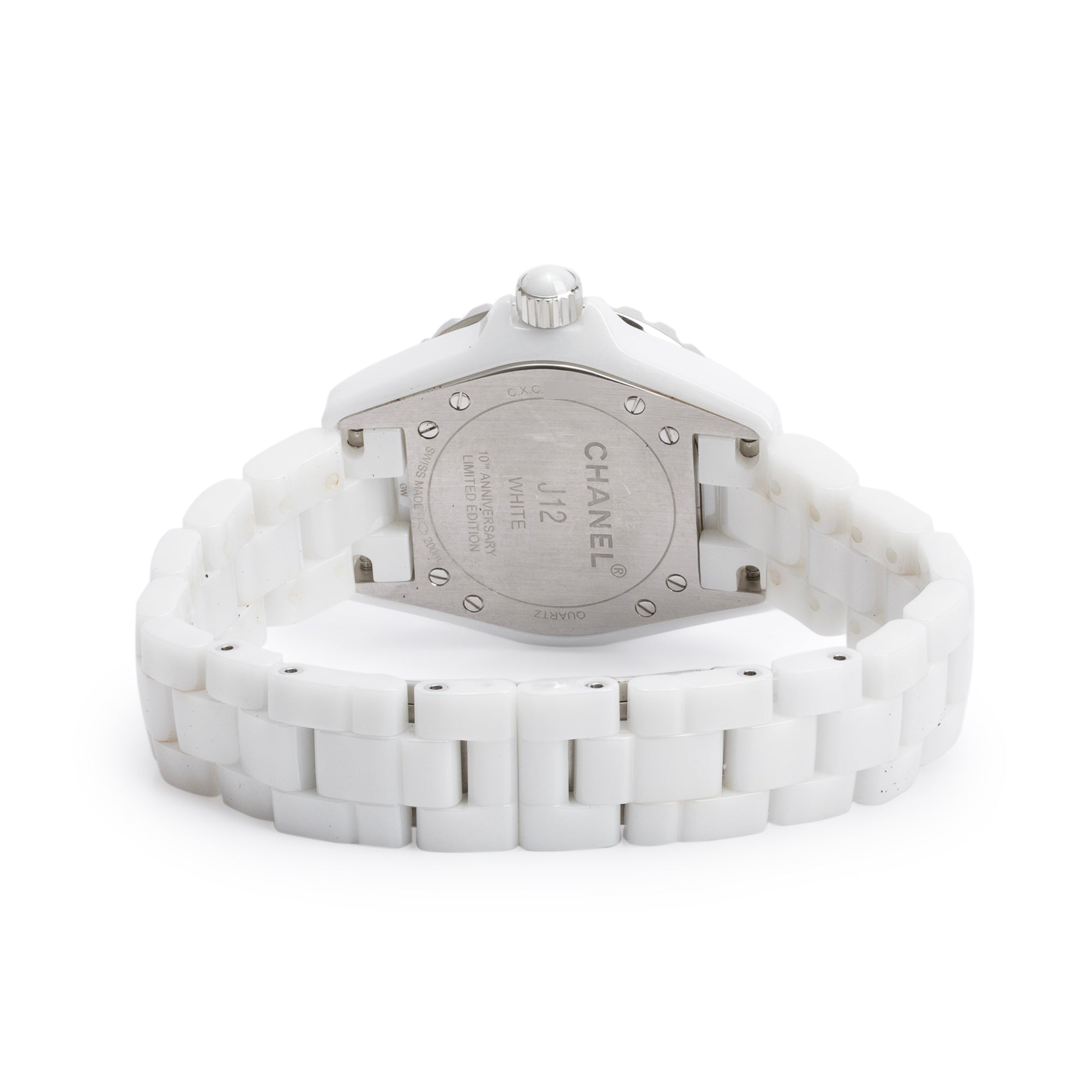 Chanel Limited Edition White Ceramic 33 MM J12 Phantom Watch w/ Box