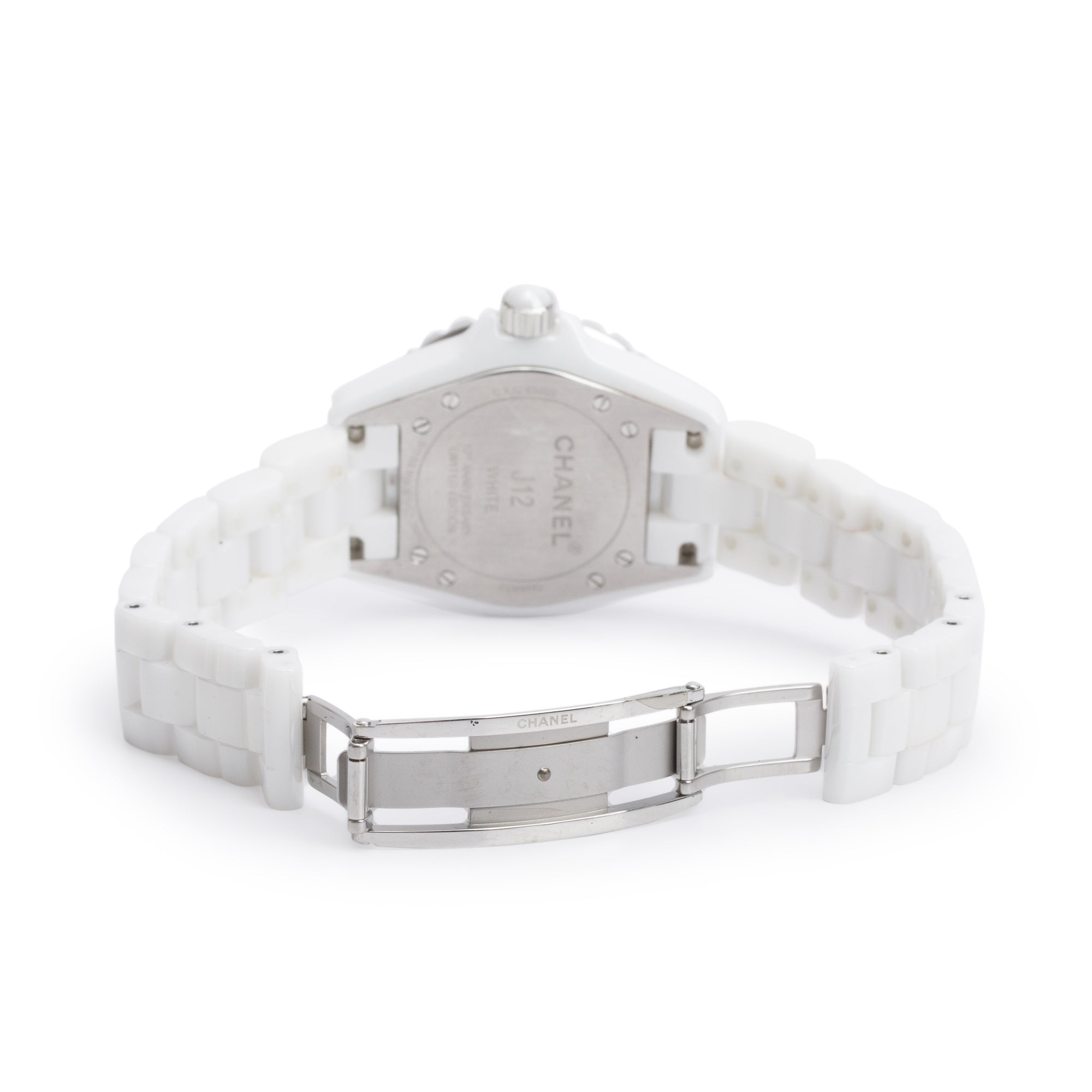 Chanel Limited Edition White Ceramic 33 MM J12 Phantom Watch w/ Box