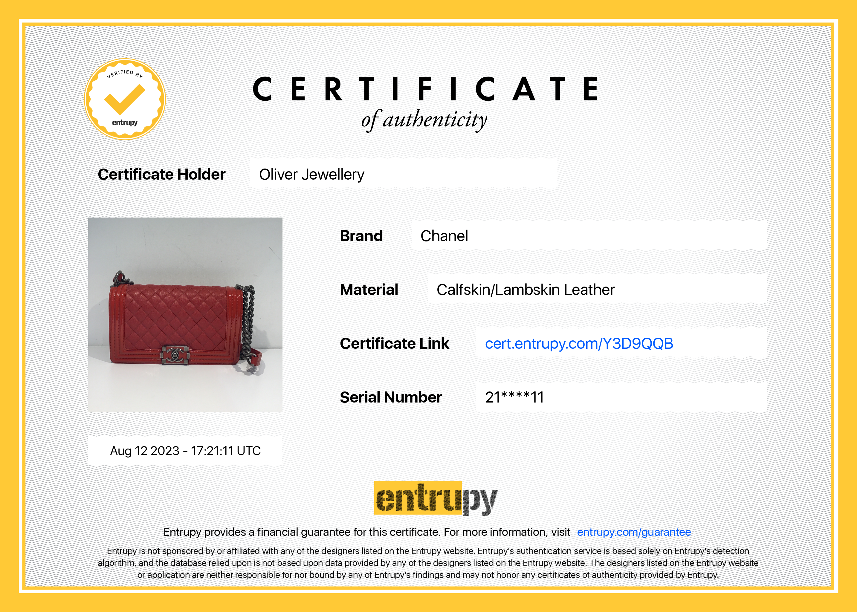 Chanel Medium Patent Leather Trimmed Boy Bag