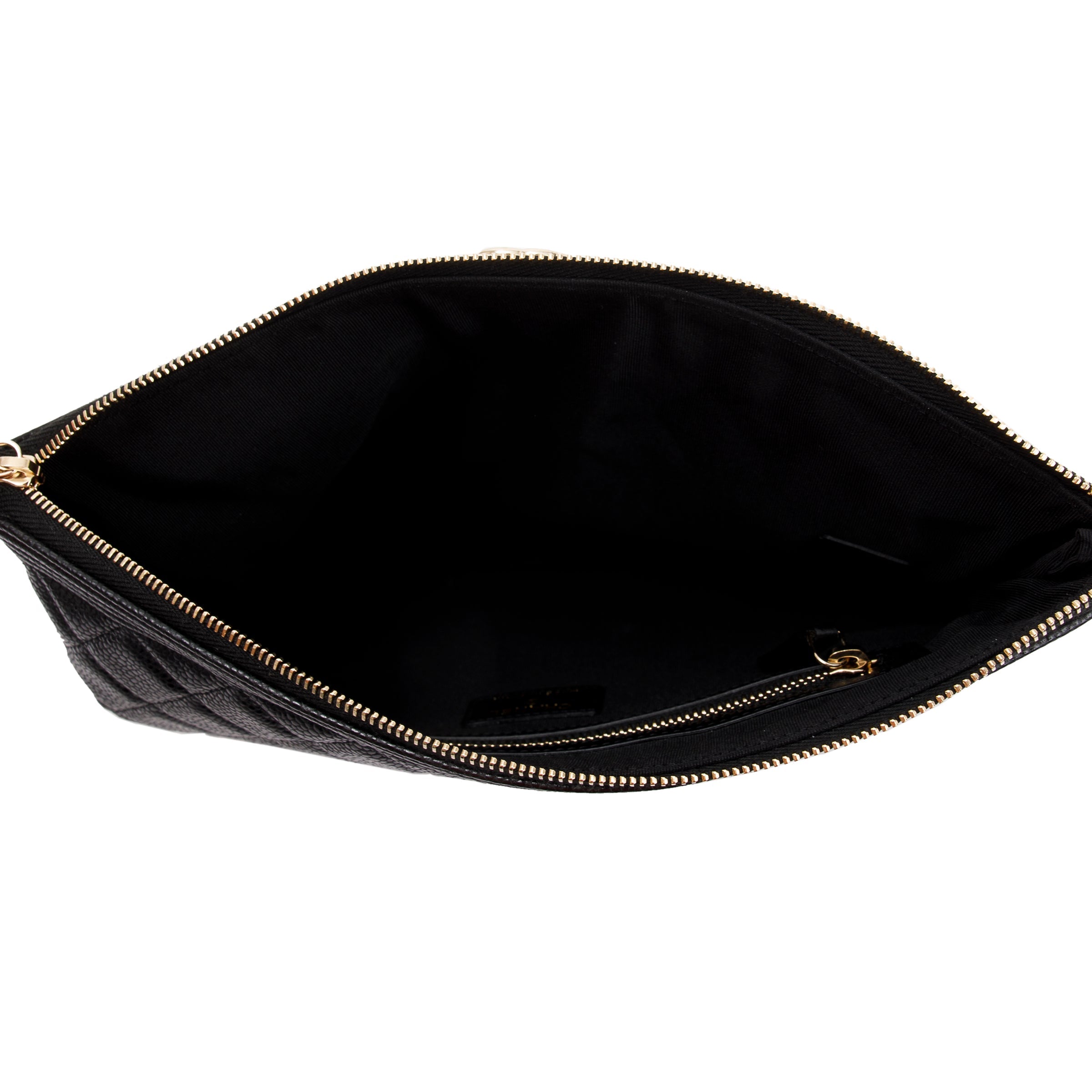 Chanel Medium Quilted Caviar Leather Boy O-Case Clutch w/ Box & Authenticity Card