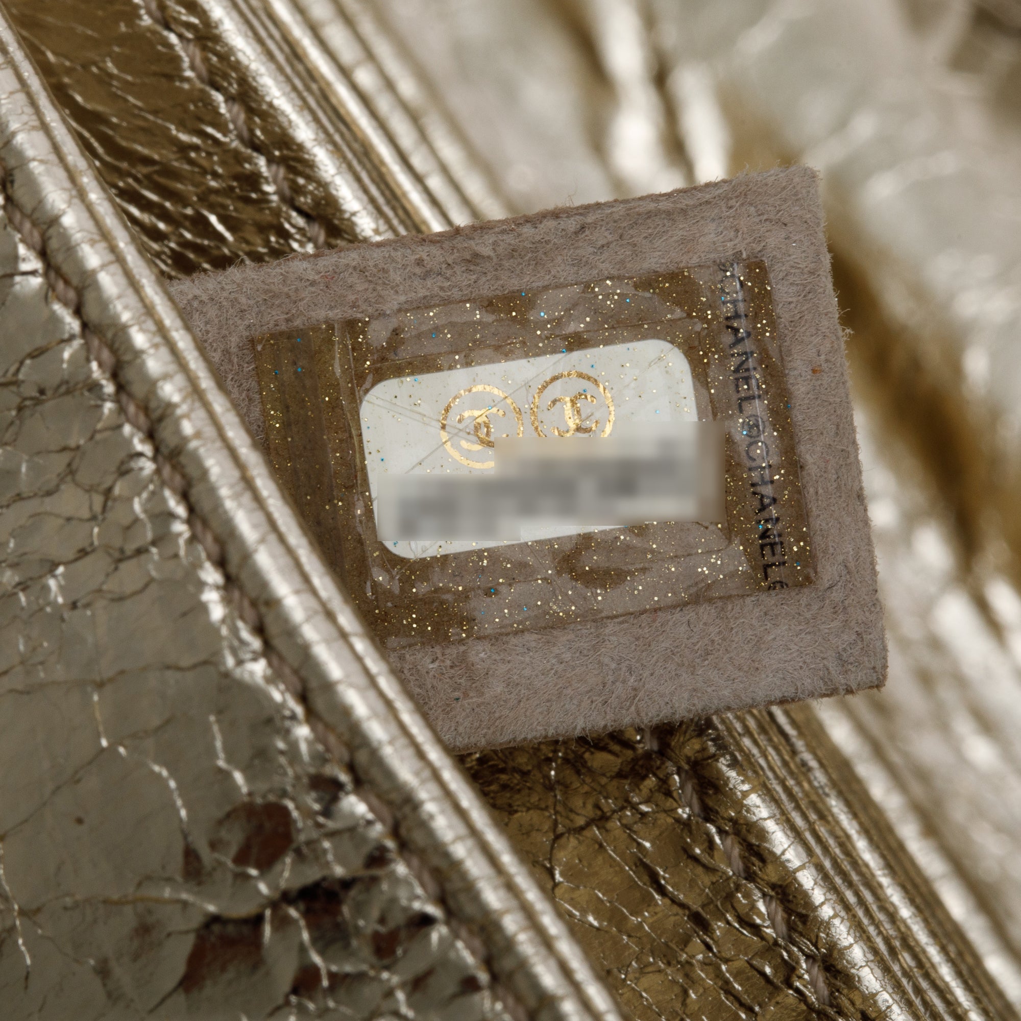 Chanel Metallic Gold Calfskin Leather Small Clams Pocket Flap Bag