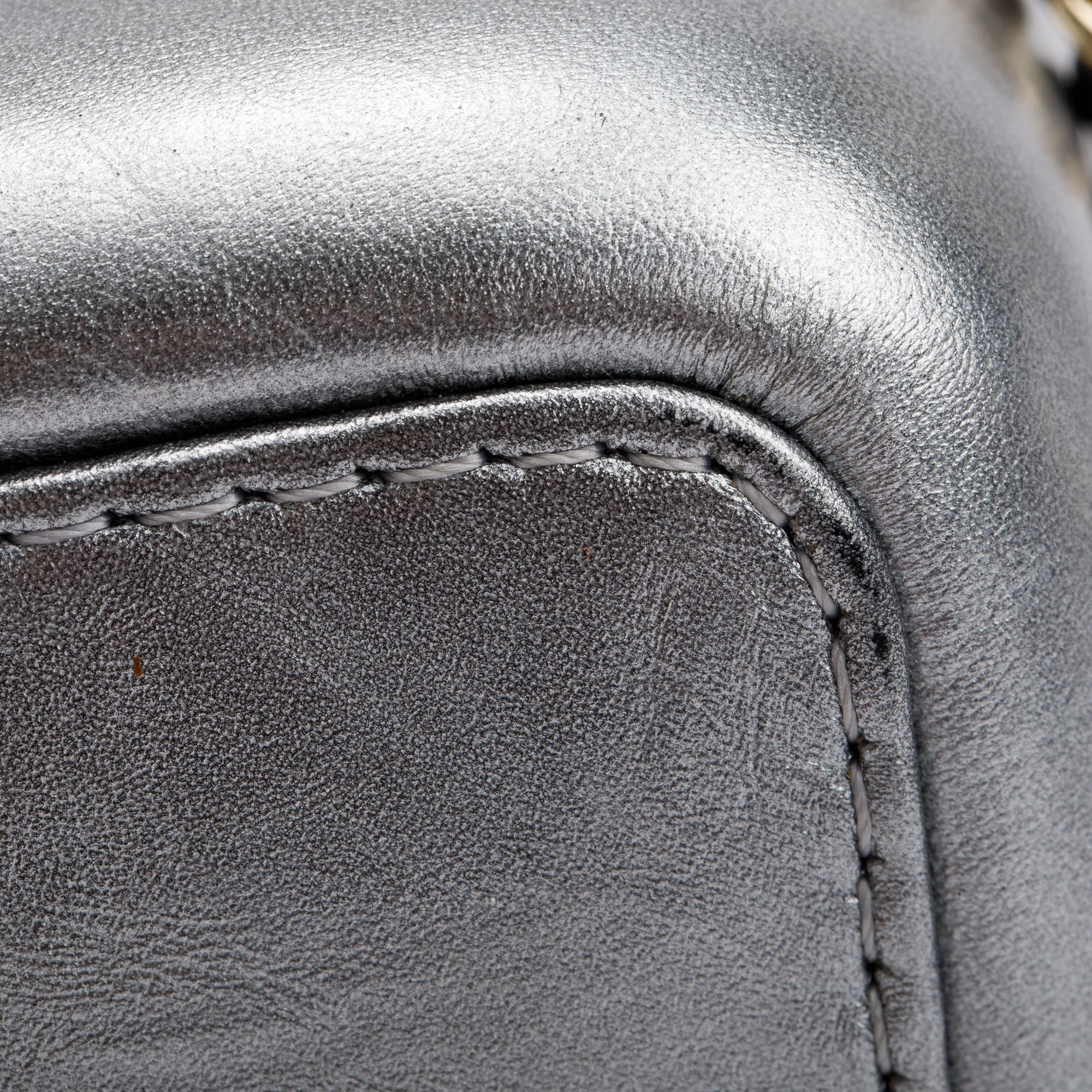 Chanel Metallic Silver Aged Calfskin Leather Small Gabrielle Backpack w/ Authenticity Card