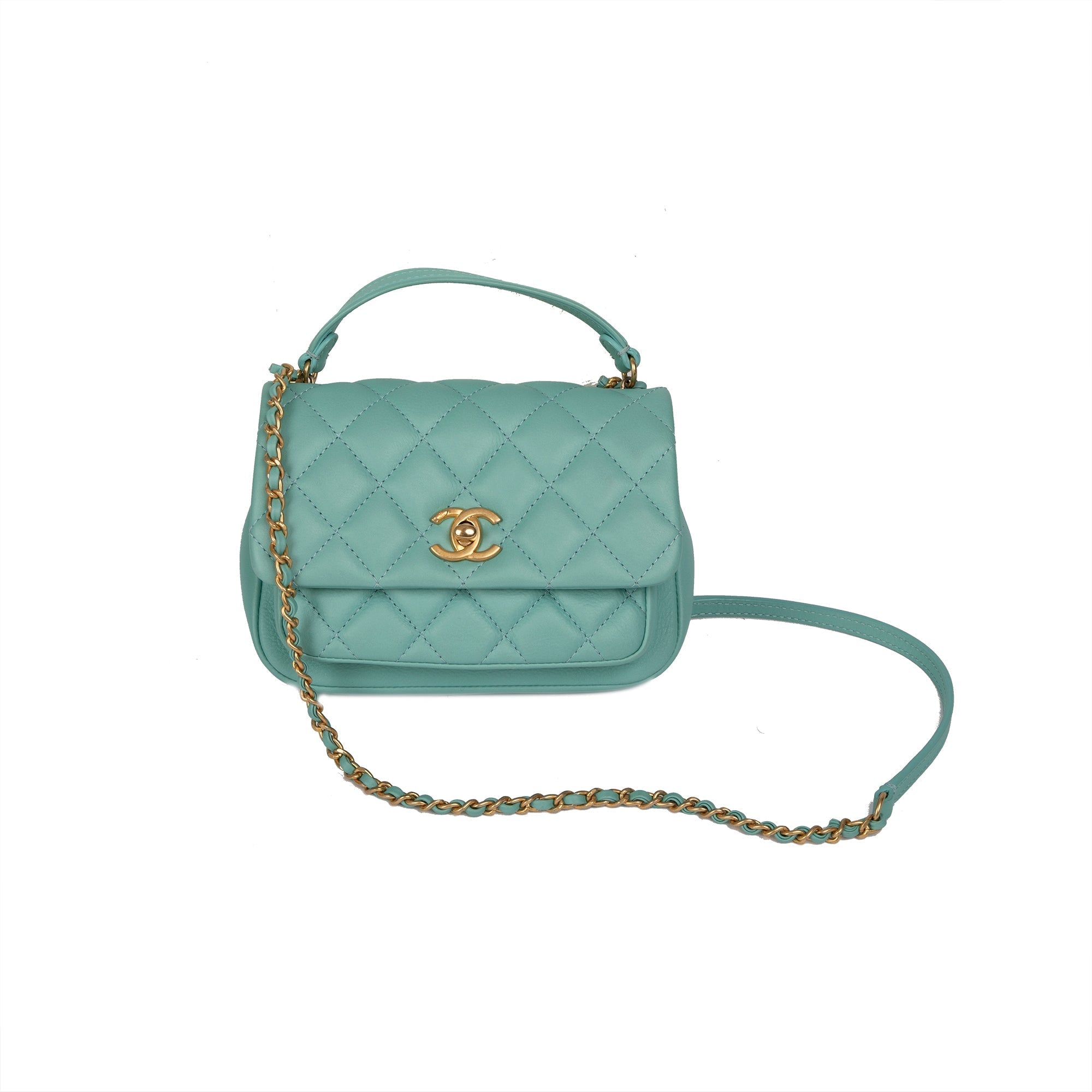 Chanel Mini Top Handle Flap Bag w/Authenticity Card