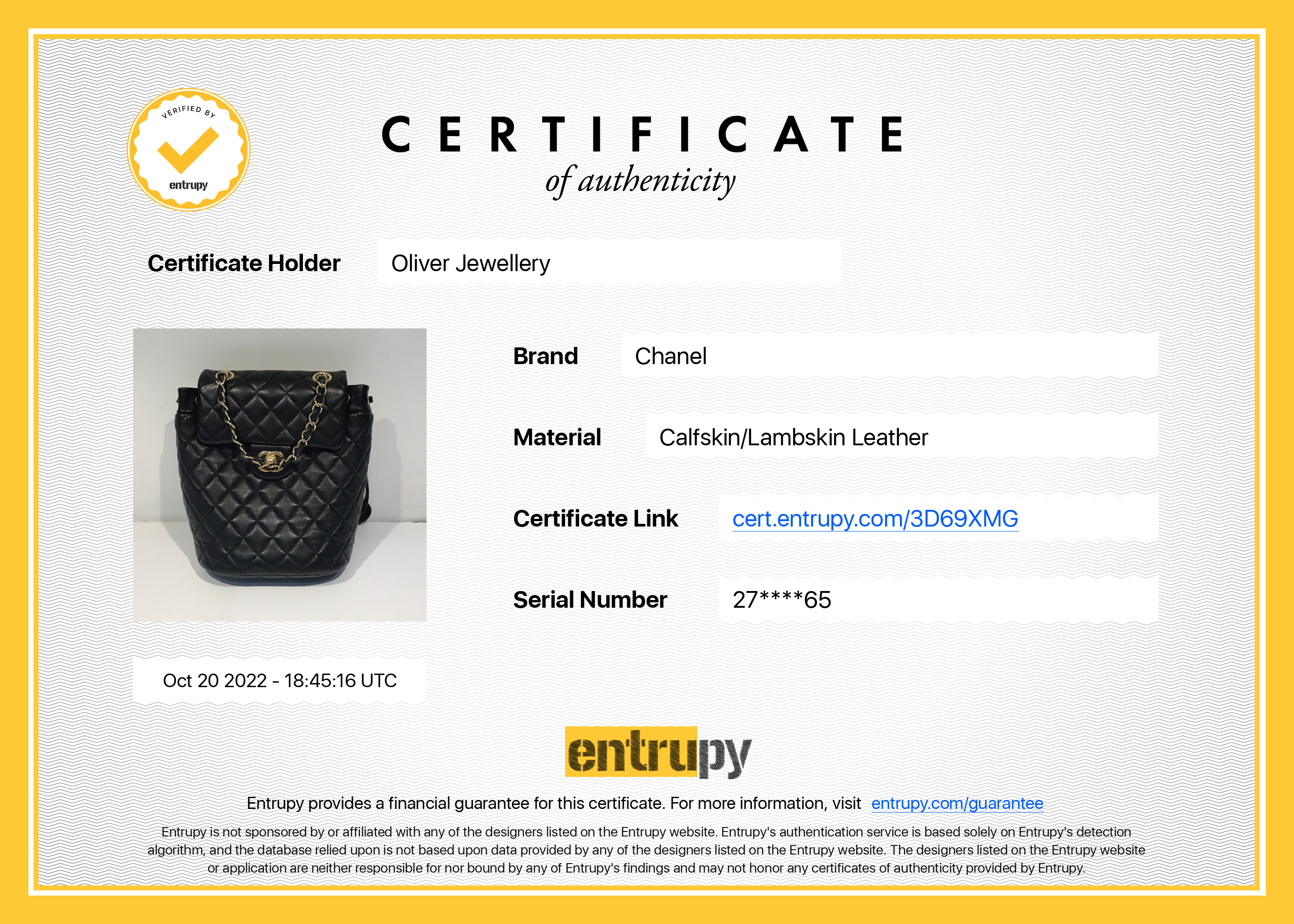 Chanel Mini Urban Spirit Backpack w/ Authenticity Card