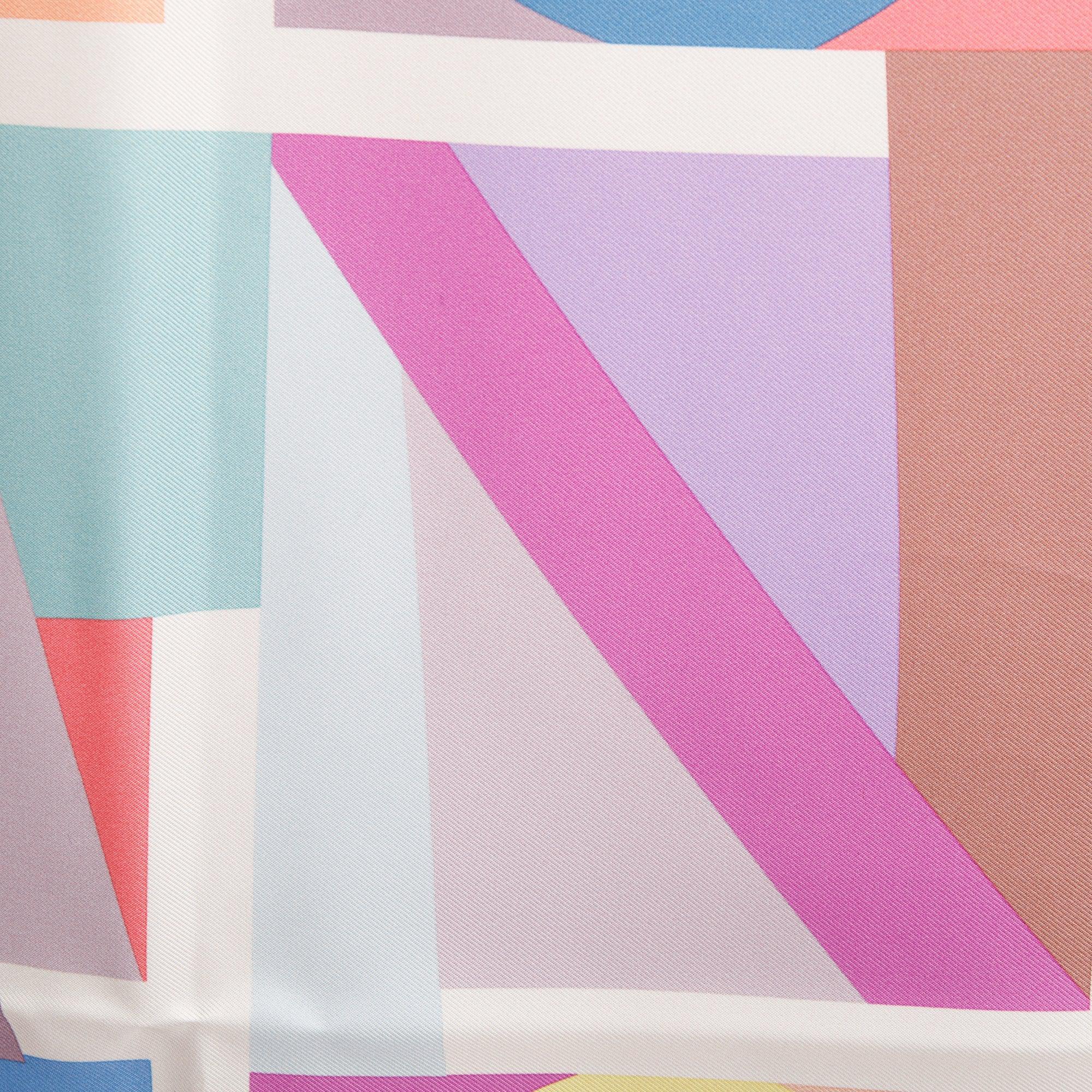Chanel Multicolor Logo Print Silk Square Scarf w/ Box