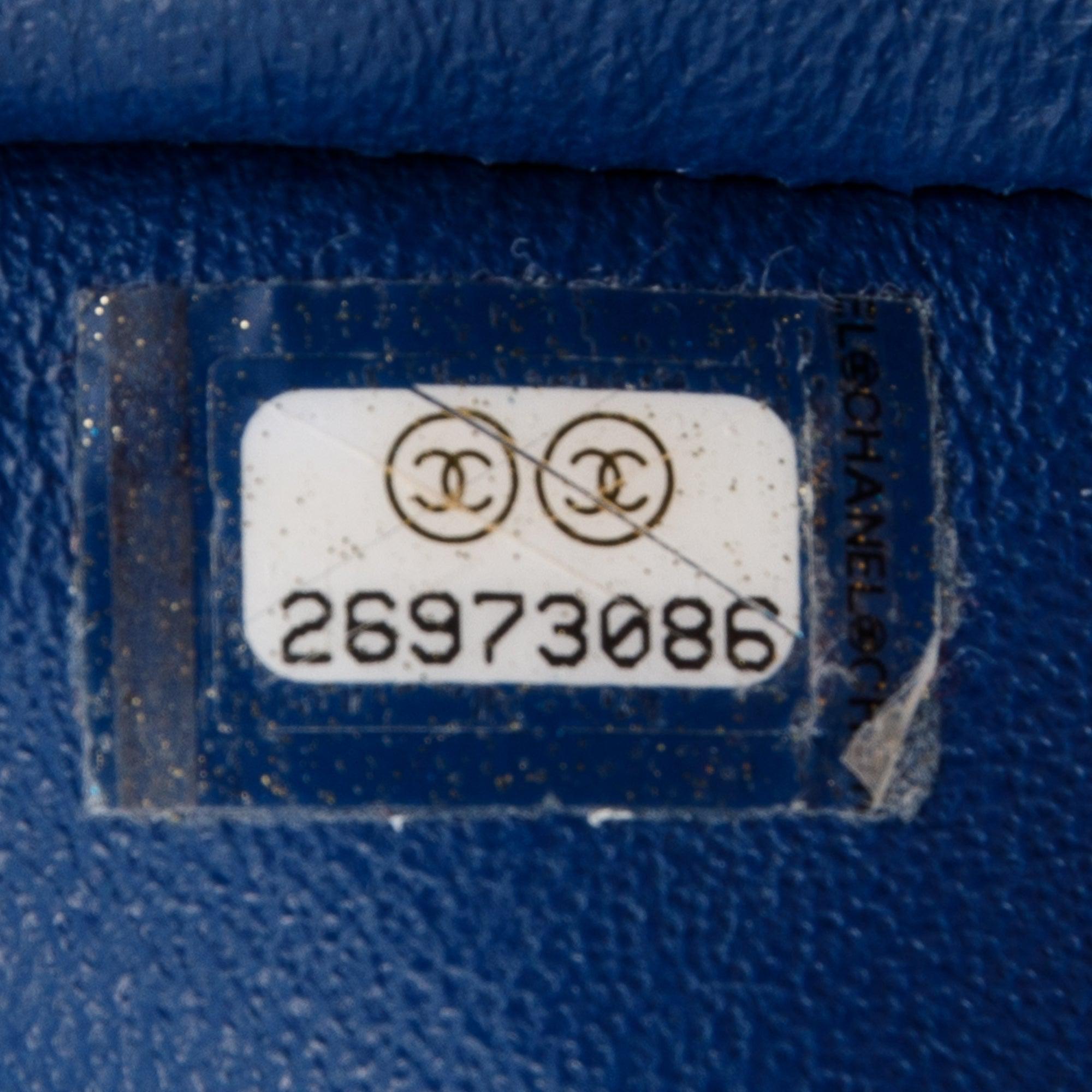 Chanel Navy Blue Classic Medium Double Flap Bag w/ Box & Receipt