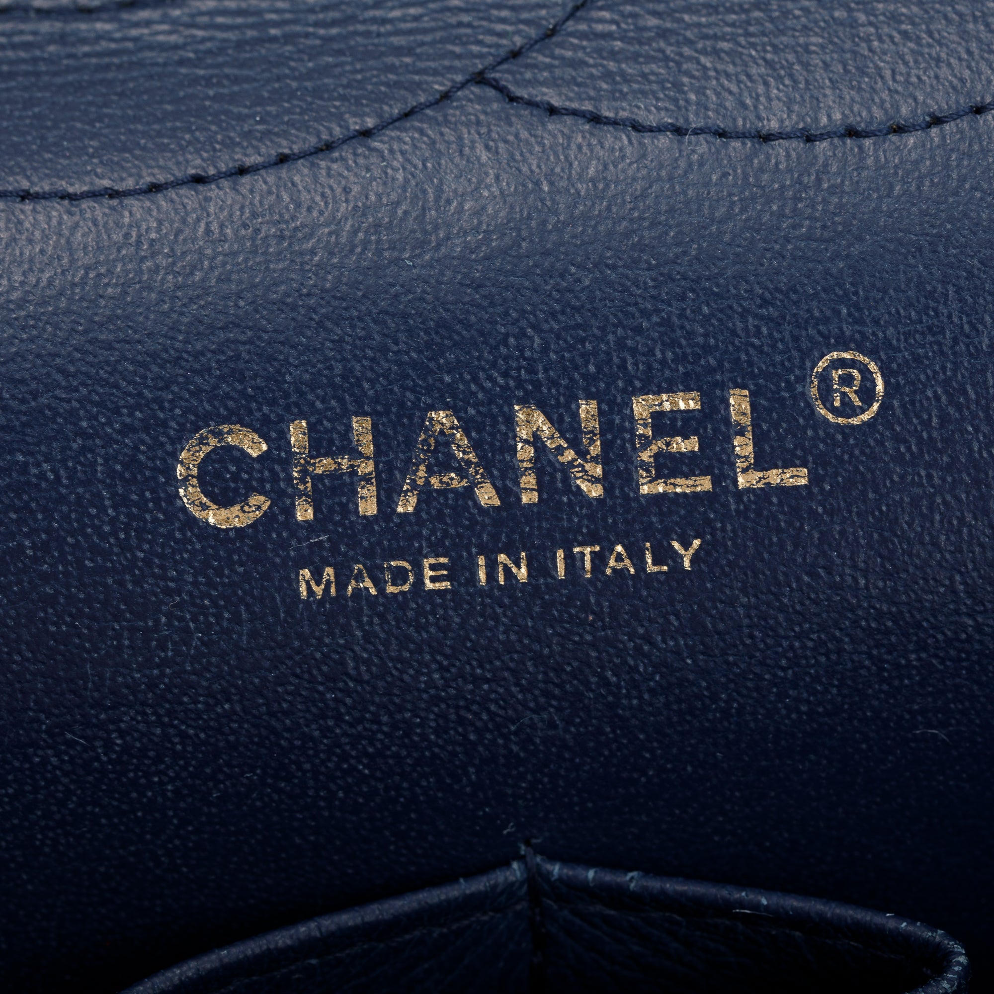 Chanel Navy Caviar Leather Classic Jumbo Double Flap Bag