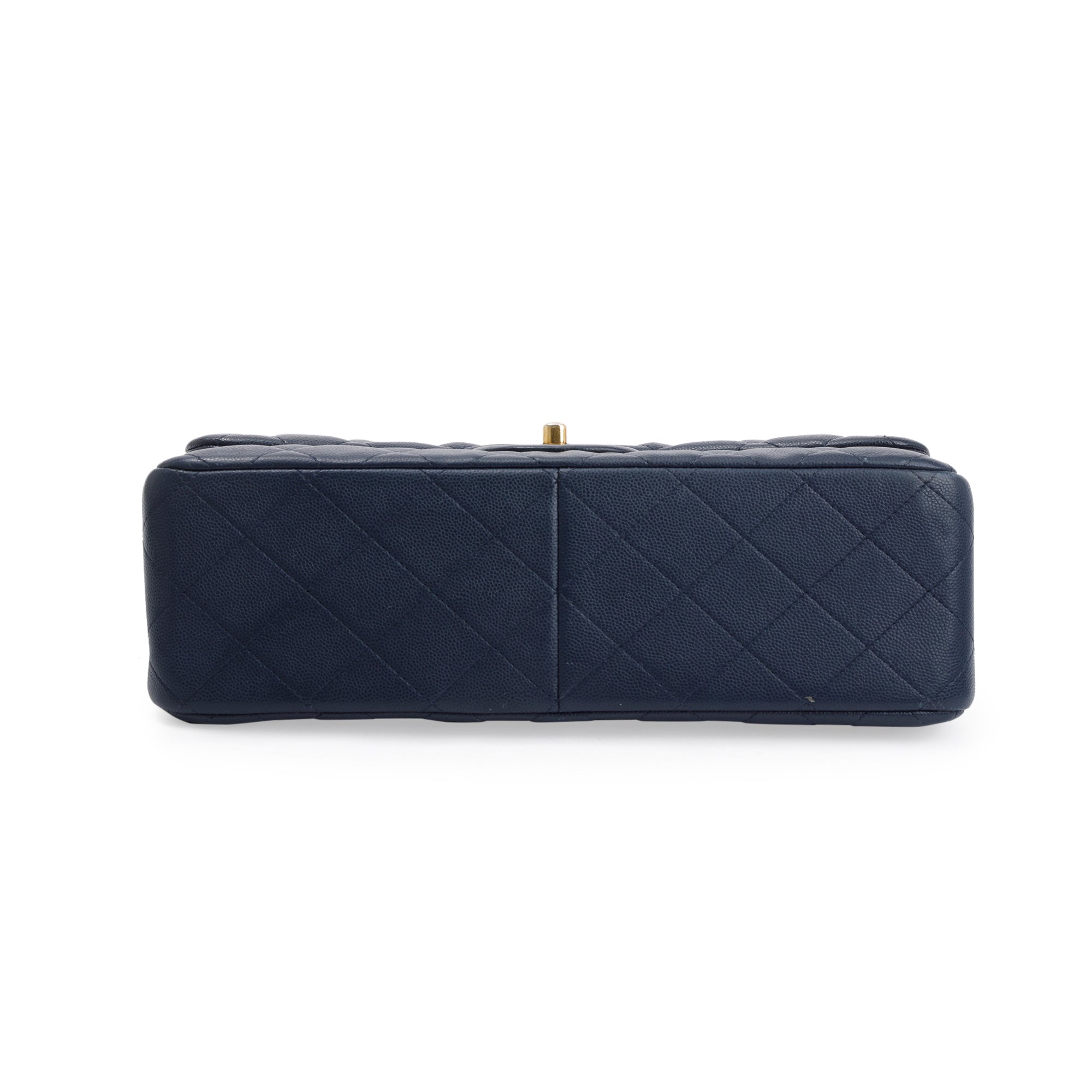Chanel Navy Caviar Leather Classic Jumbo Double Flap Bag