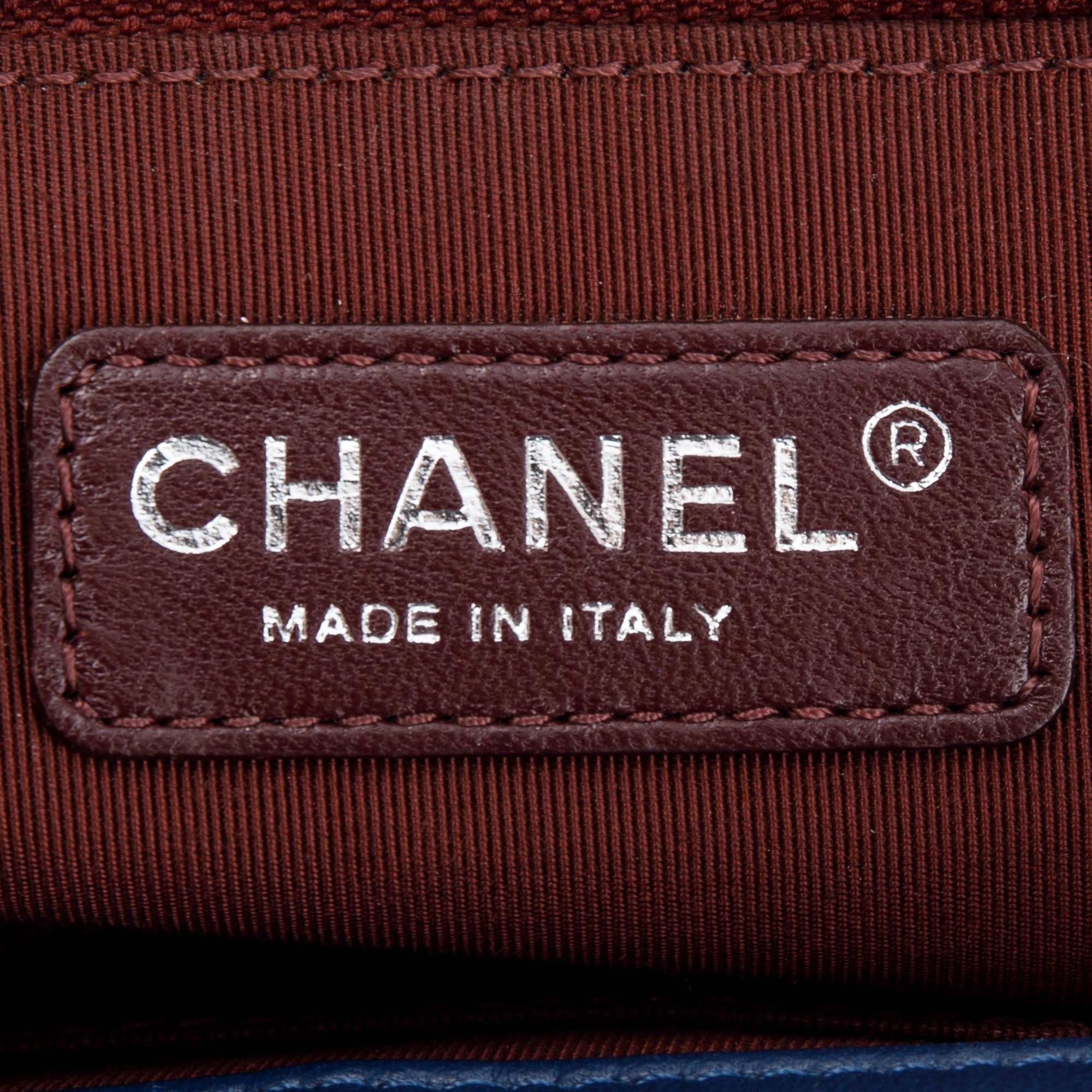 Chanel Navy Chevron Large Boy Bag