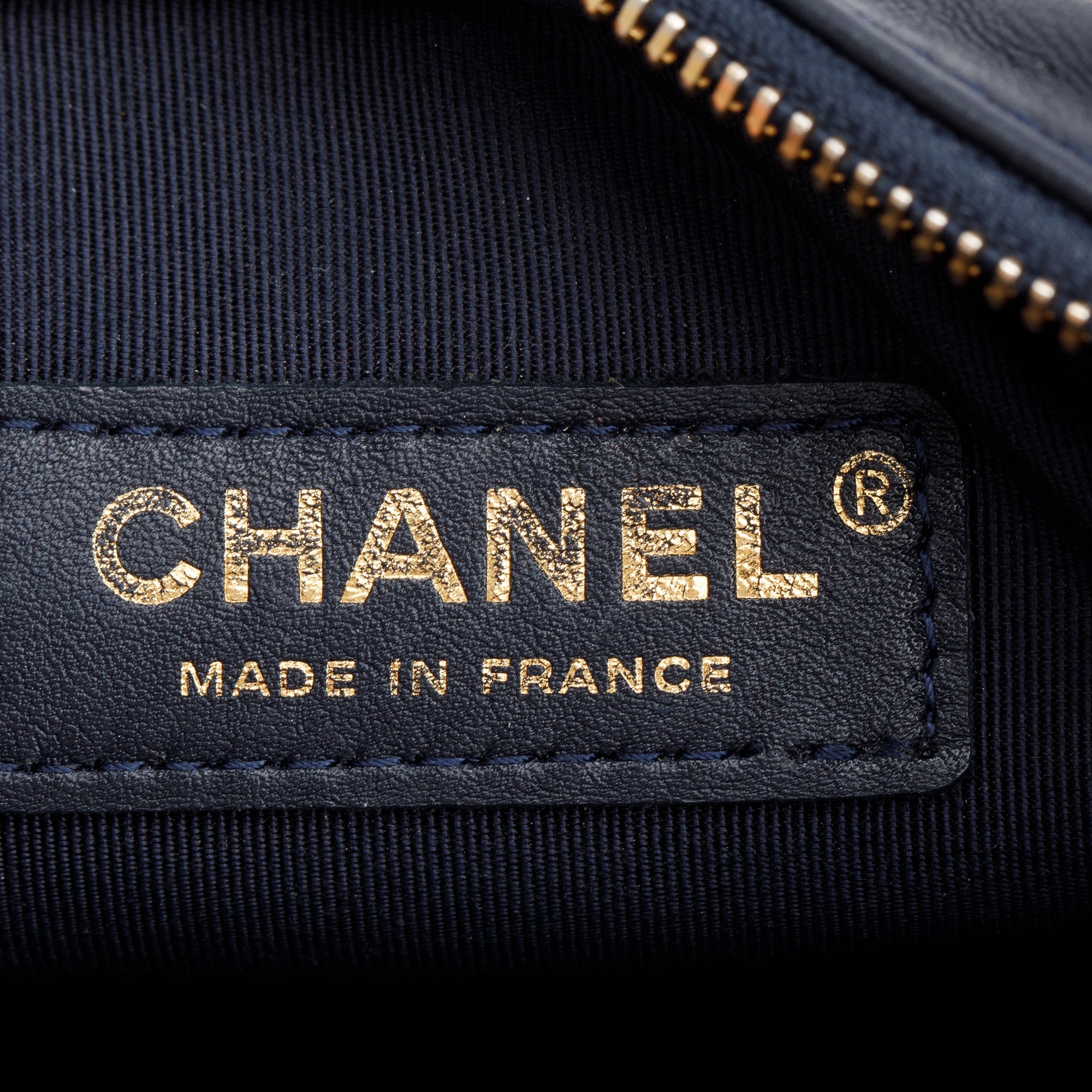 Chanel Navy Lambskin Leather Small Buckle Camera Case