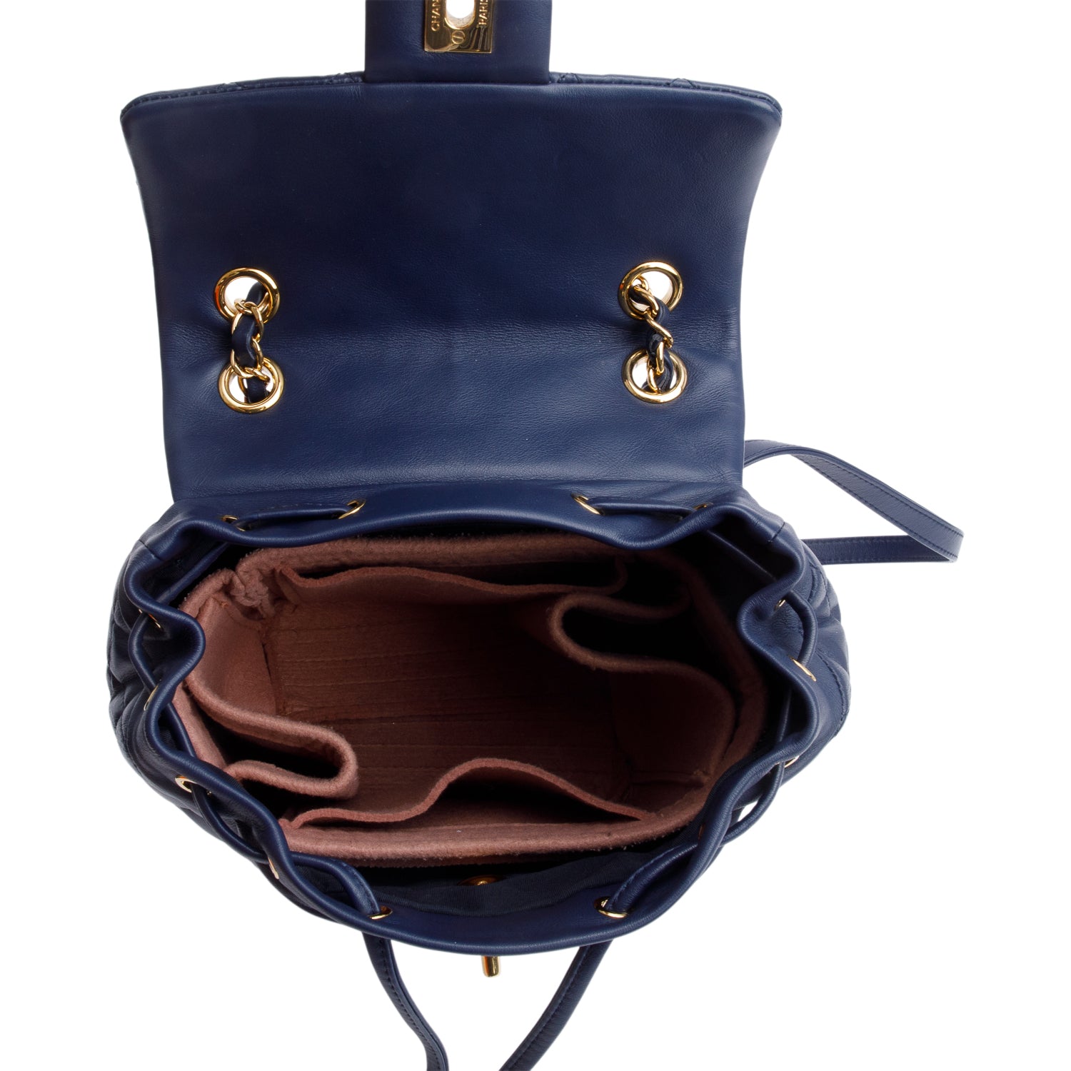 Chanel Navy Quilted Calfskin Leather Small Urban Spirit Backpack