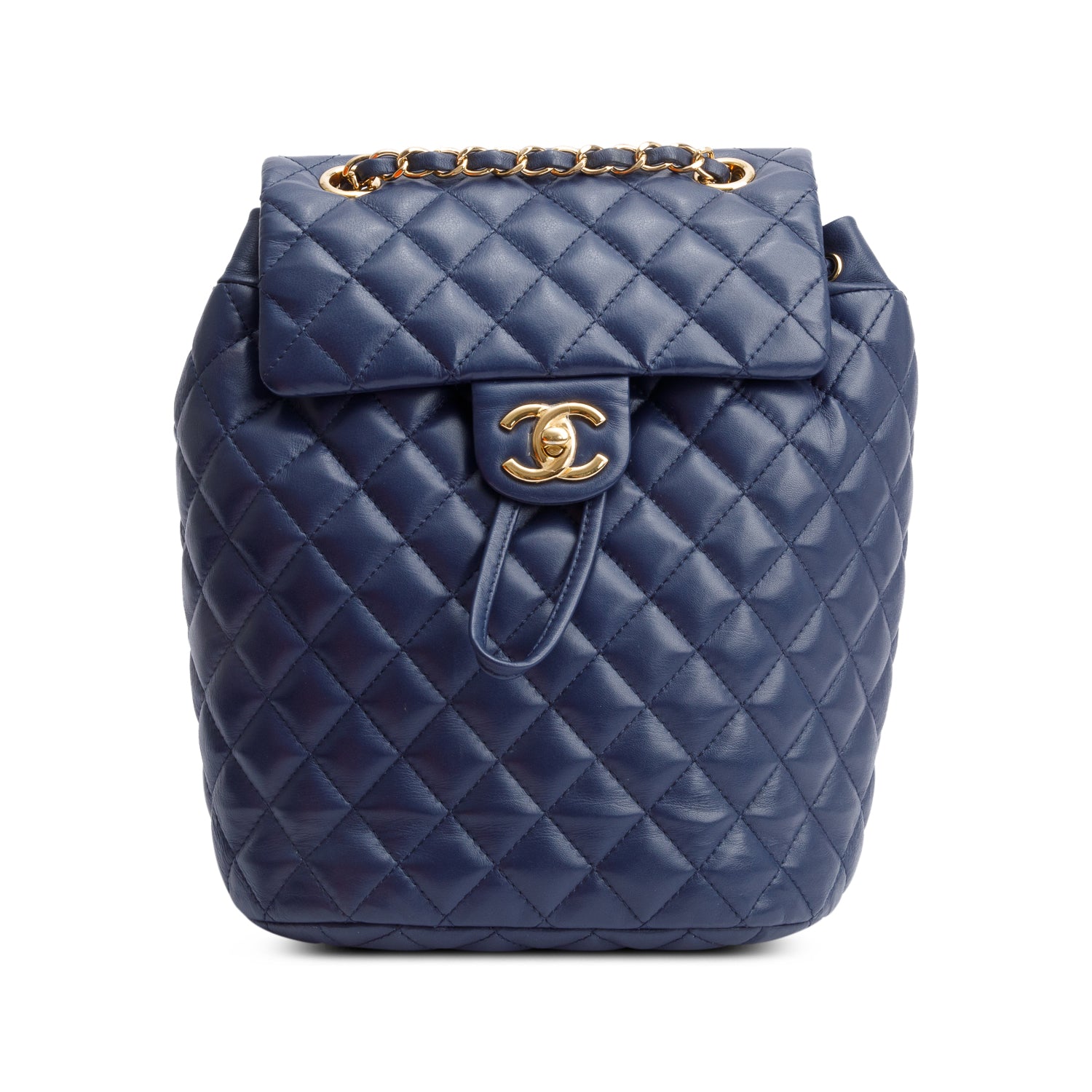 Chanel Navy Quilted Calfskin Leather Small Urban Spirit Backpack