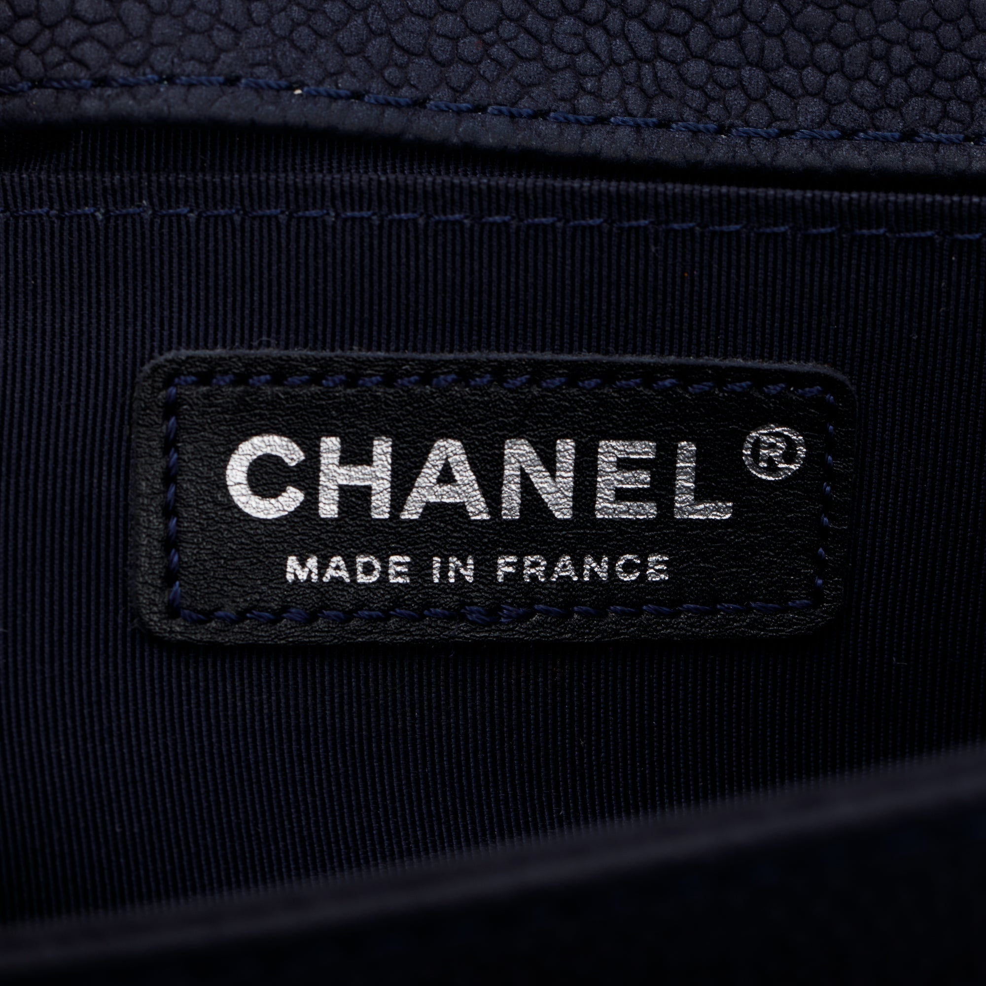 Chanel Navy Suede Calfskin Medium Boy Bag w/ Box