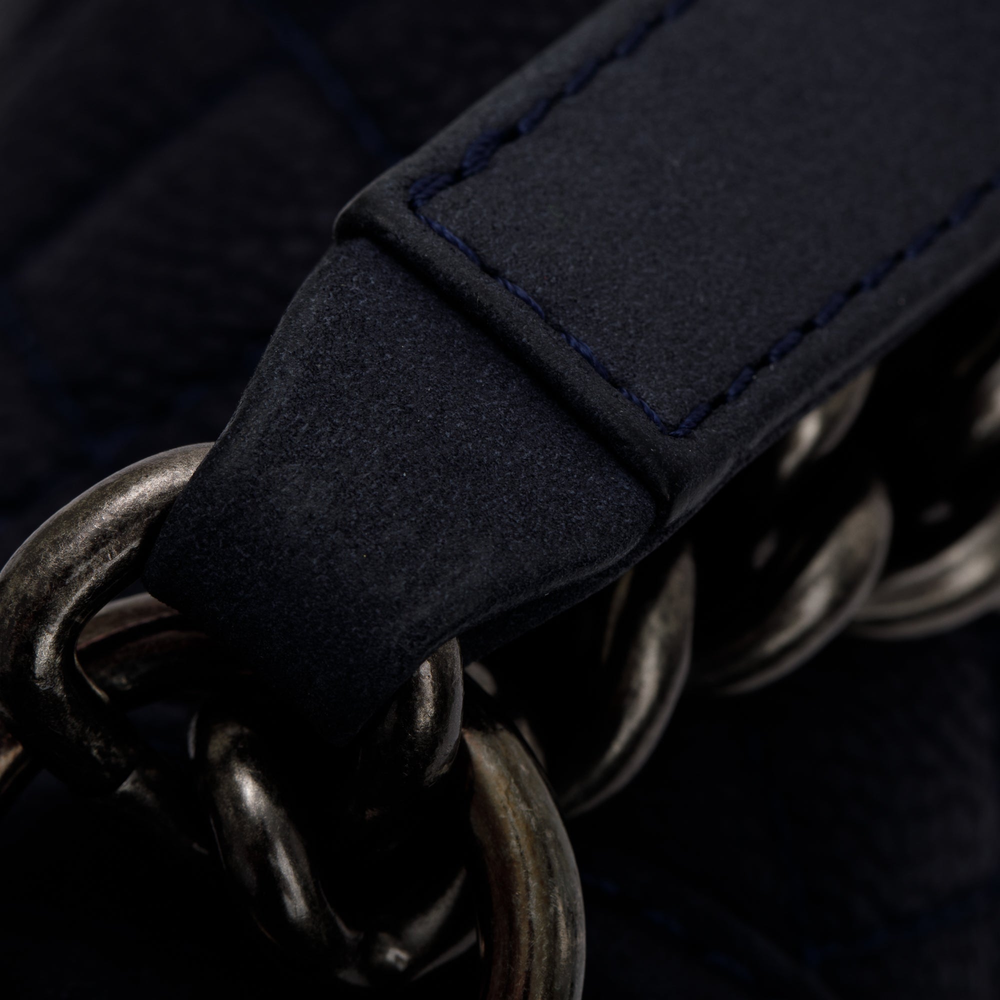 Chanel Navy Suede Calfskin Medium Boy Bag w/ Box