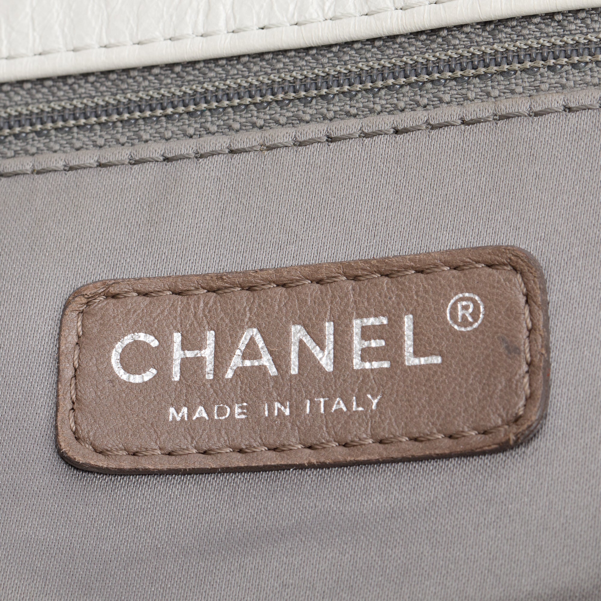 Chanel Netral Glazed Calfskin Leather Twisted Maxi Flap Bag