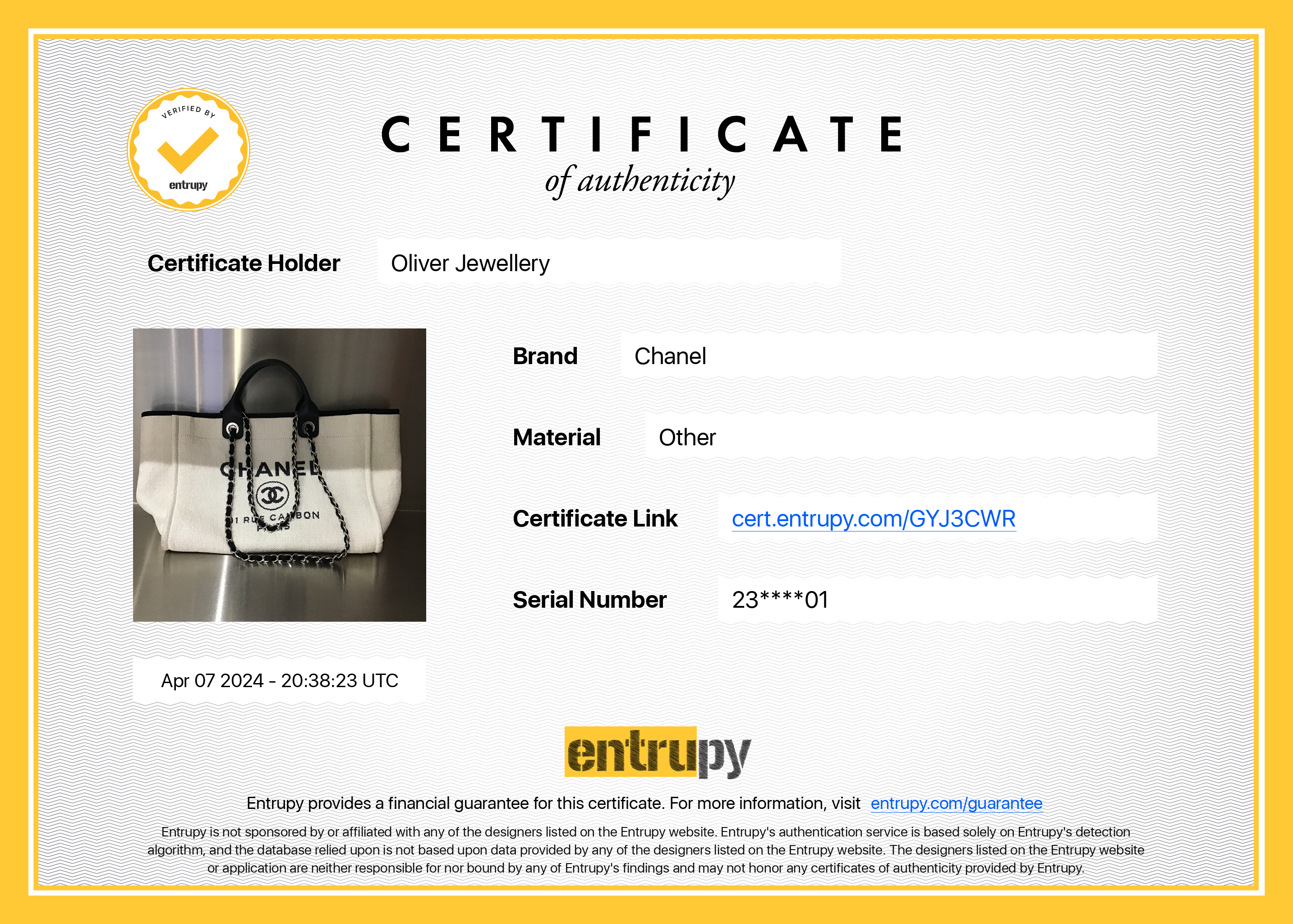 Chanel Neutral Canvas Navy Calfskin Medium Deauville Tote w/ Authenticity Card