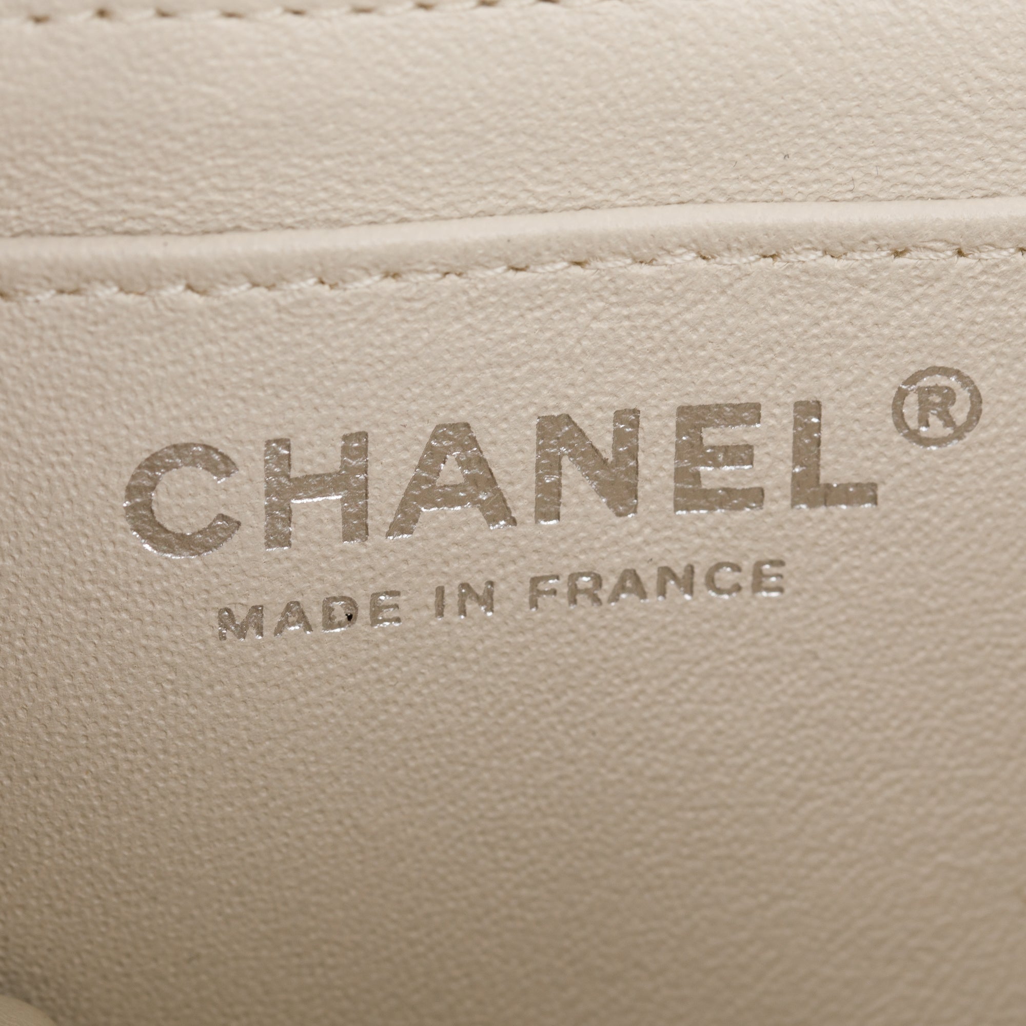 Chanel Neutral Chevron Quilted Lambskin Classic Mini Rectangular Flap Bag w/ Box & Authenticity Card