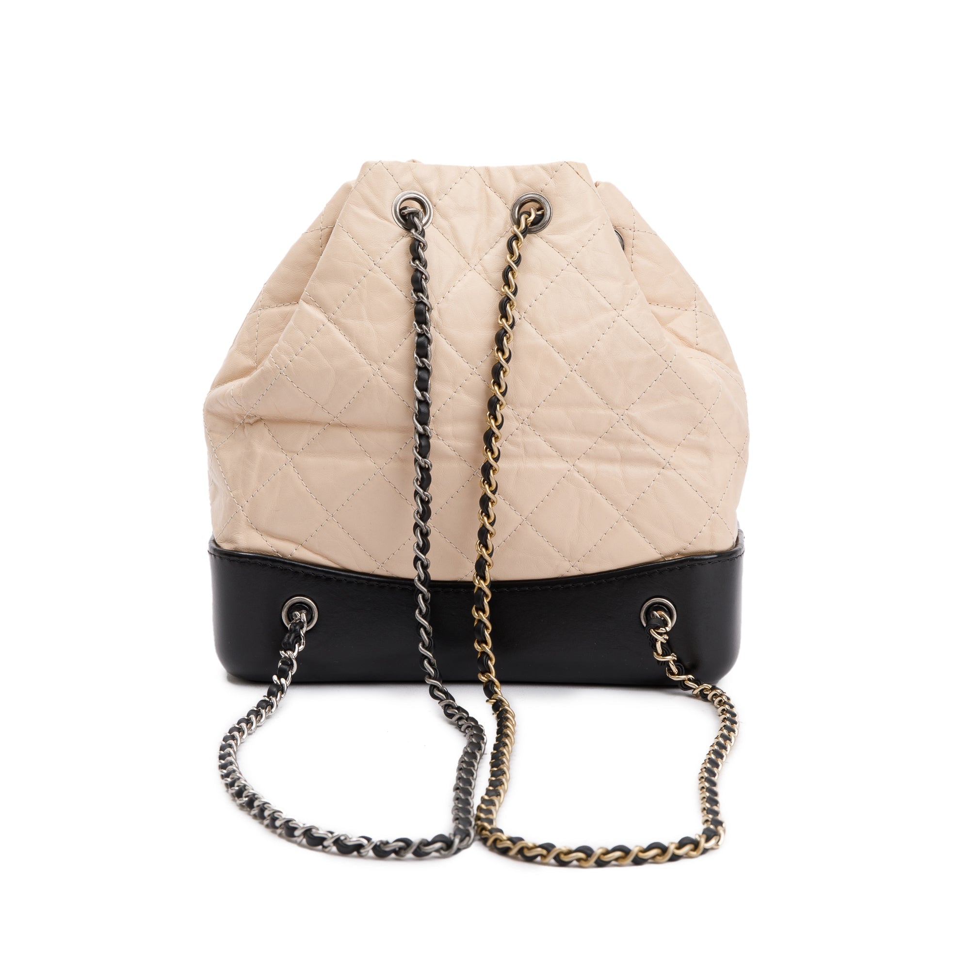 Chanel Neutral Leather Small Gabrielle Backpack w/ Authenticity Card