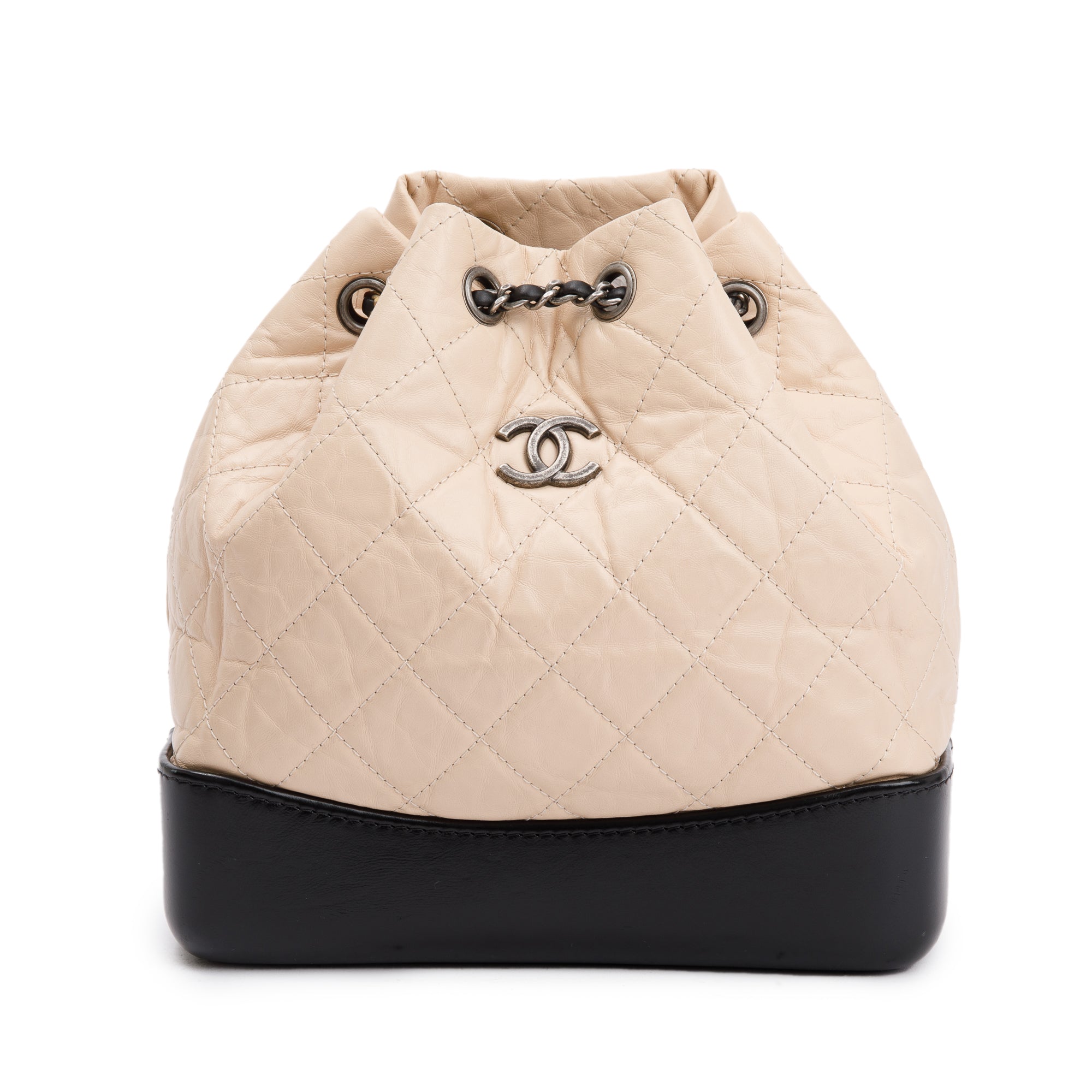 Chanel Neutral Leather Small Gabrielle Backpack w/ Authenticity Card
