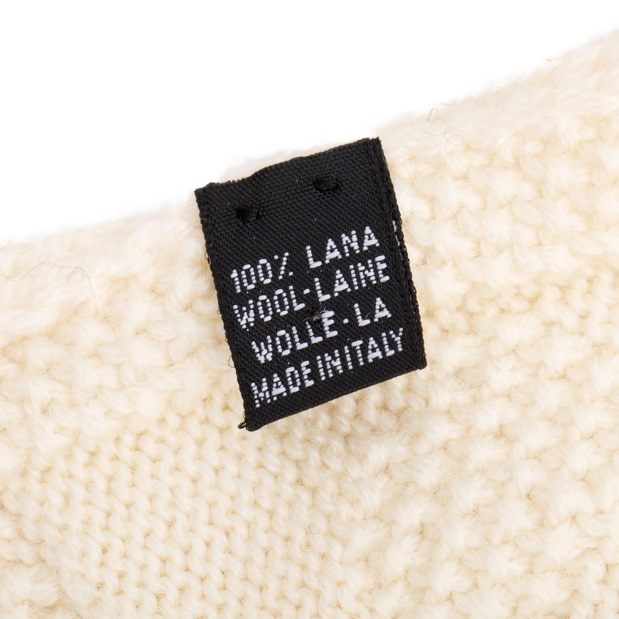 Chanel Neutral Logo Print Wool Scarf