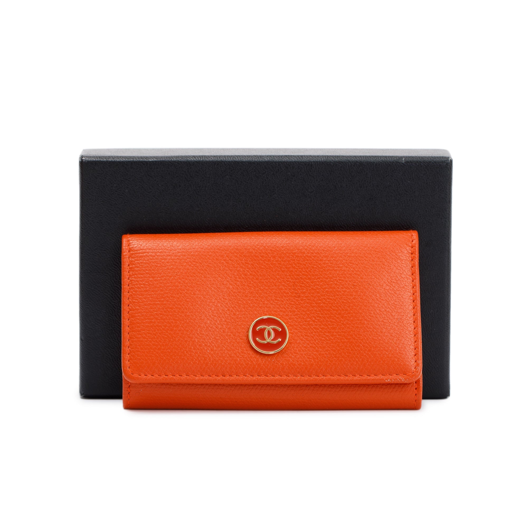 Chanel Orange Leather Key Holder w/ Box