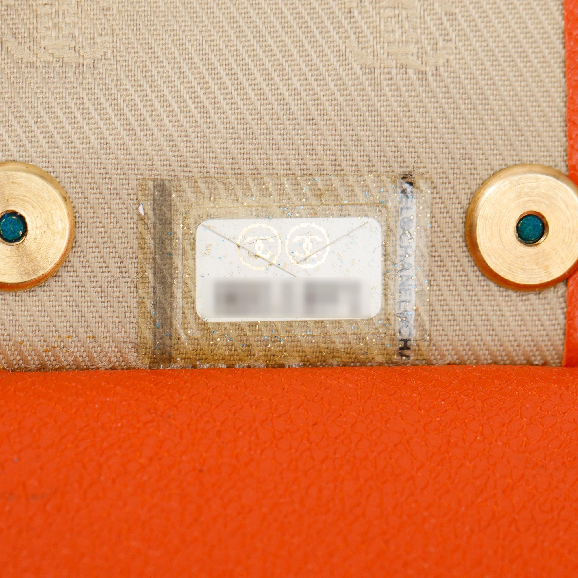 Chanel Orange Leather Key Holder w/ Box