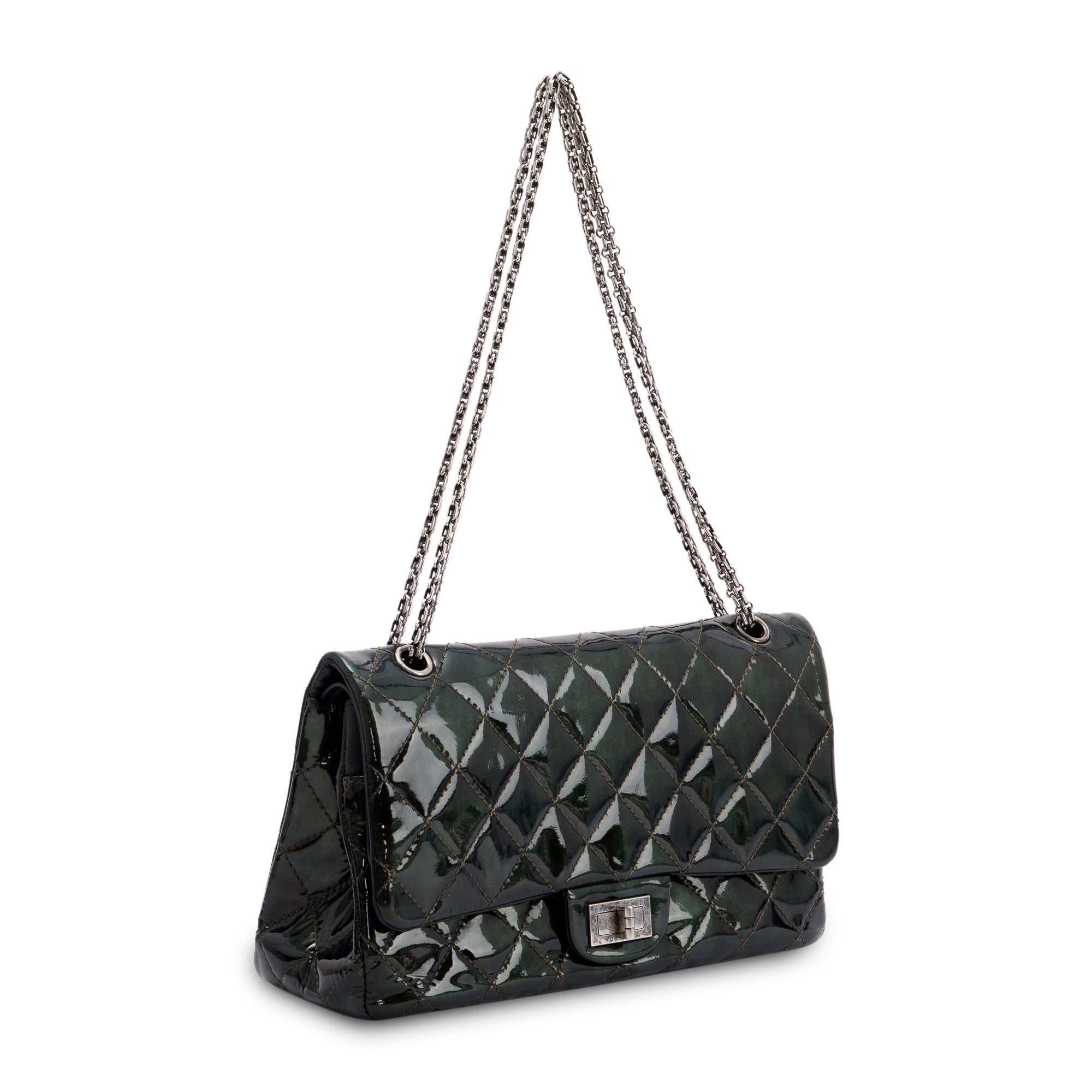 Chanel Patent Leather 2.55 Reissue 227 Double Flap Bag