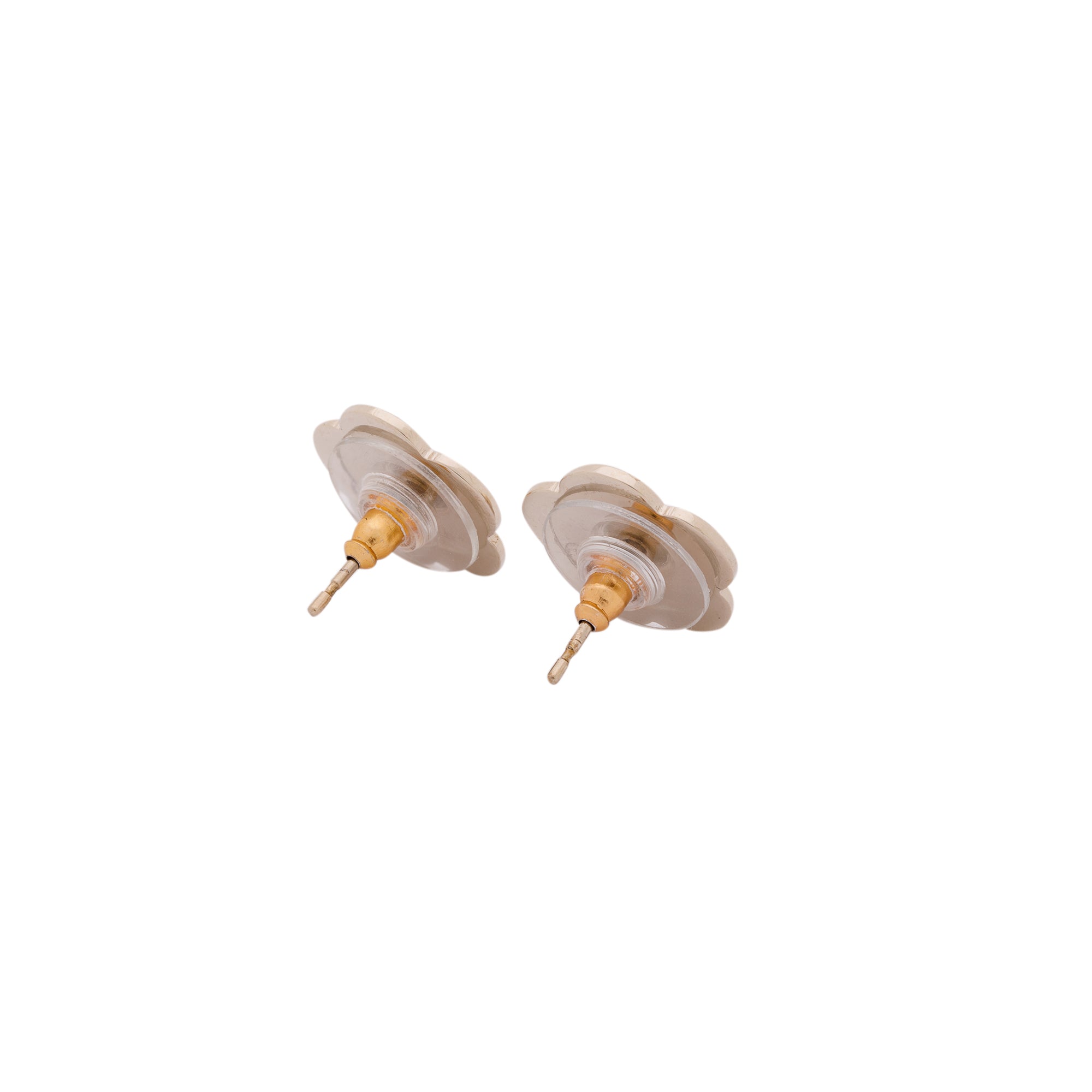 Chanel Pearl CC Camellia Earrings w/ Box