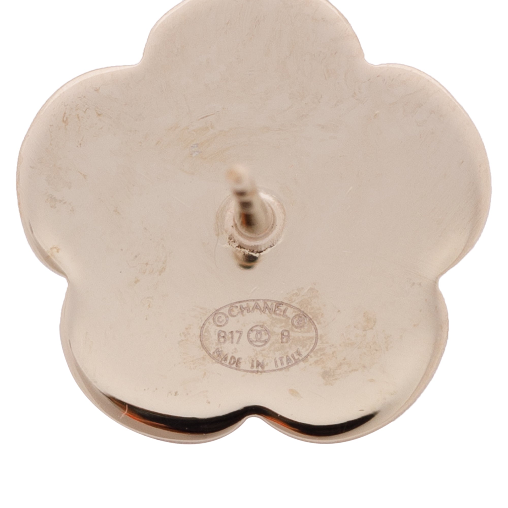 Chanel Pearl CC Camellia Earrings w/ Box