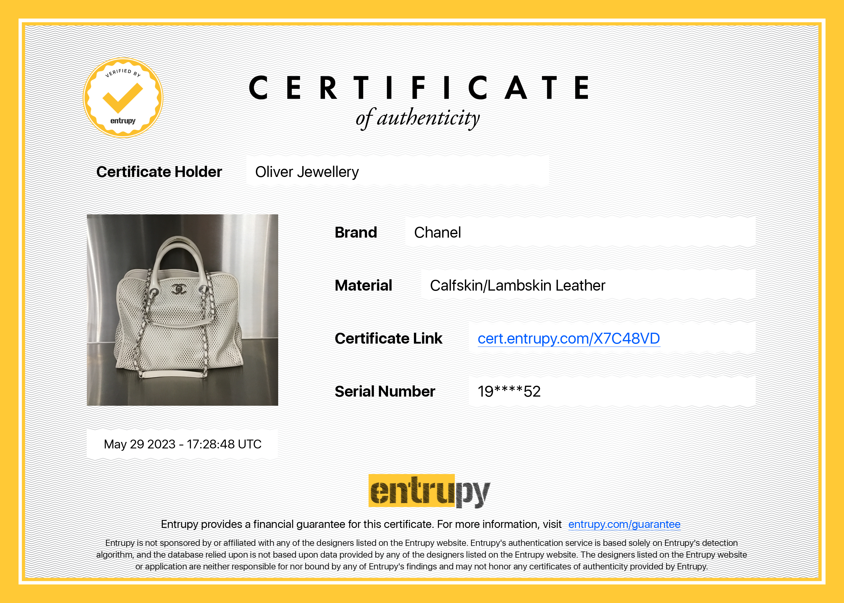 Chanel Perforated Leather Up In The Air Tote w/ Authenticity Card