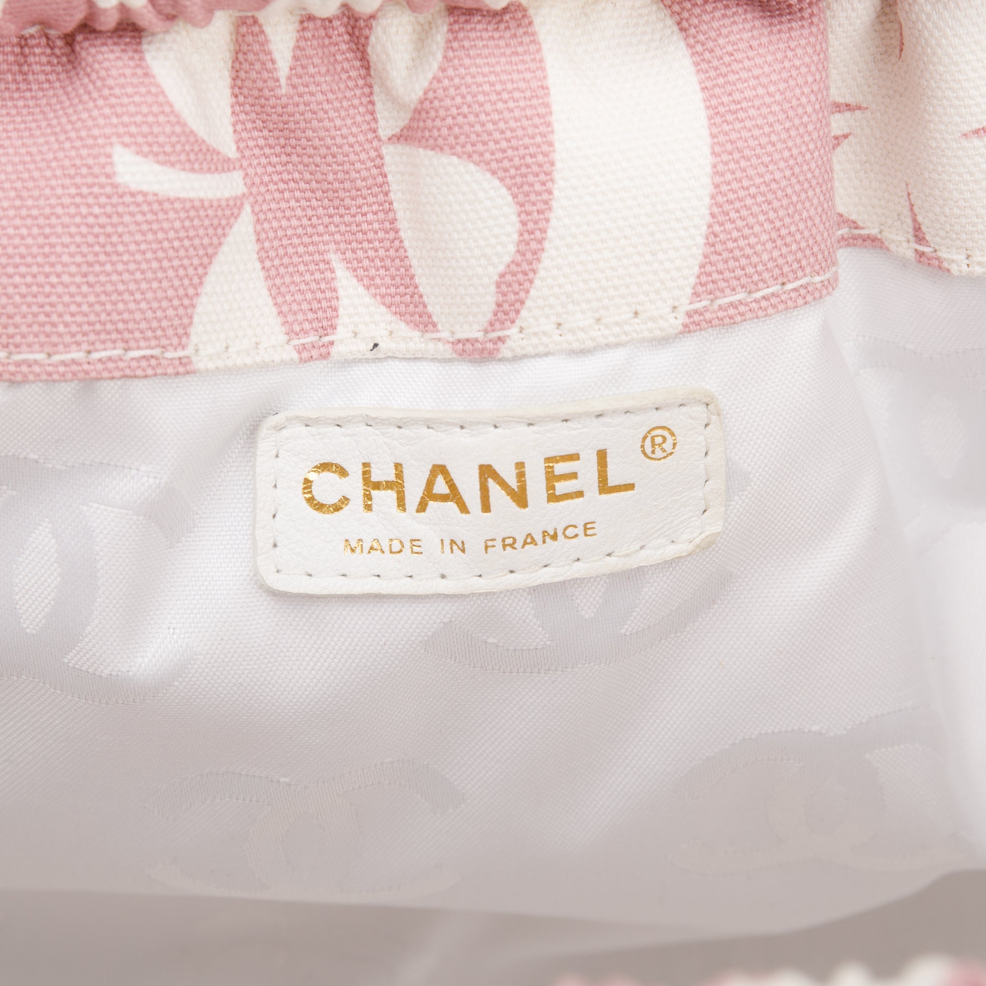 Chanel Pink Canvas Clover Print Frame Bag w/ Pouch