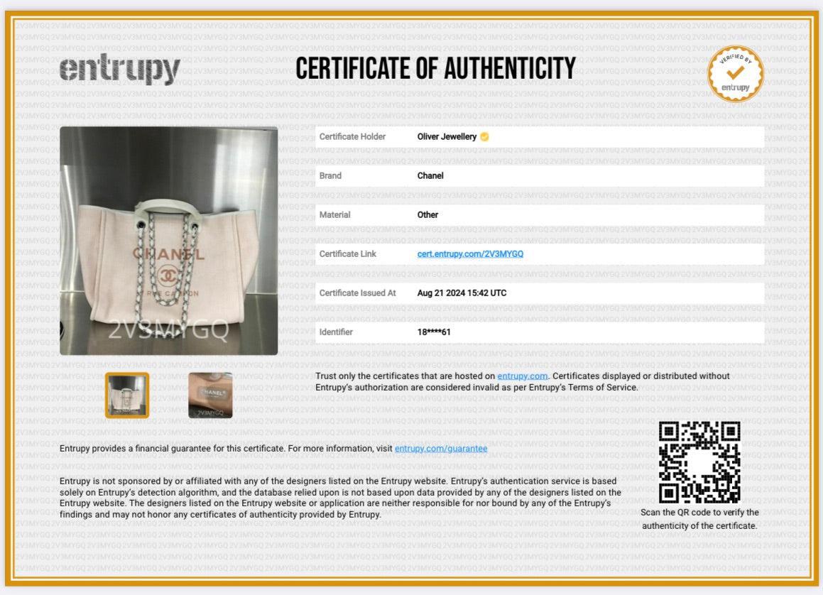 Chanel Pink Canvas White Calfskin Medium Deauville Shopping Tote w/ Box & Authenticity Card