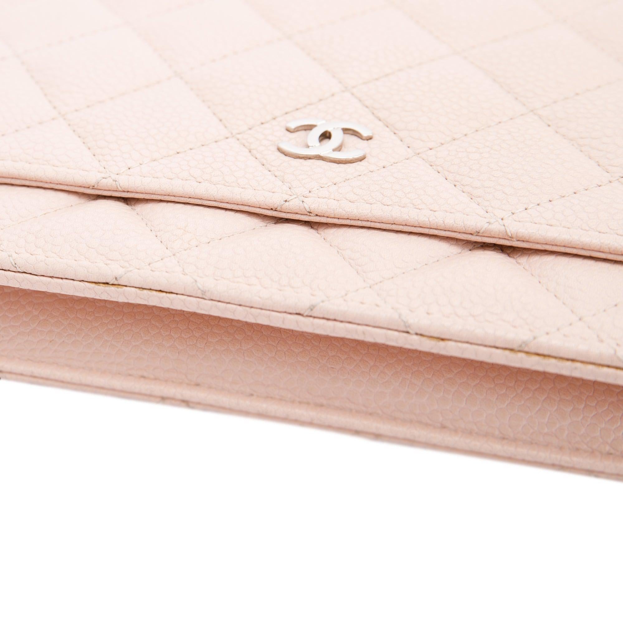 Chanel Pink Caviar Classic Wallet on Chain