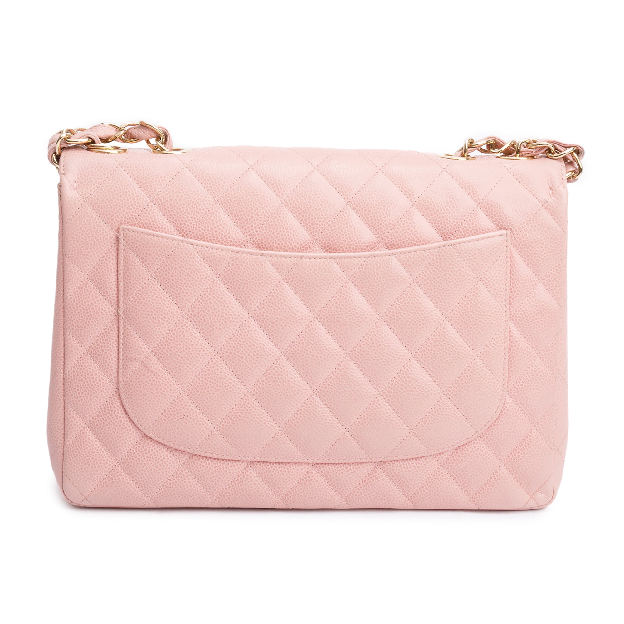 Chanel Pink Caviar Leather Classic Jumbo Single Flap Bag