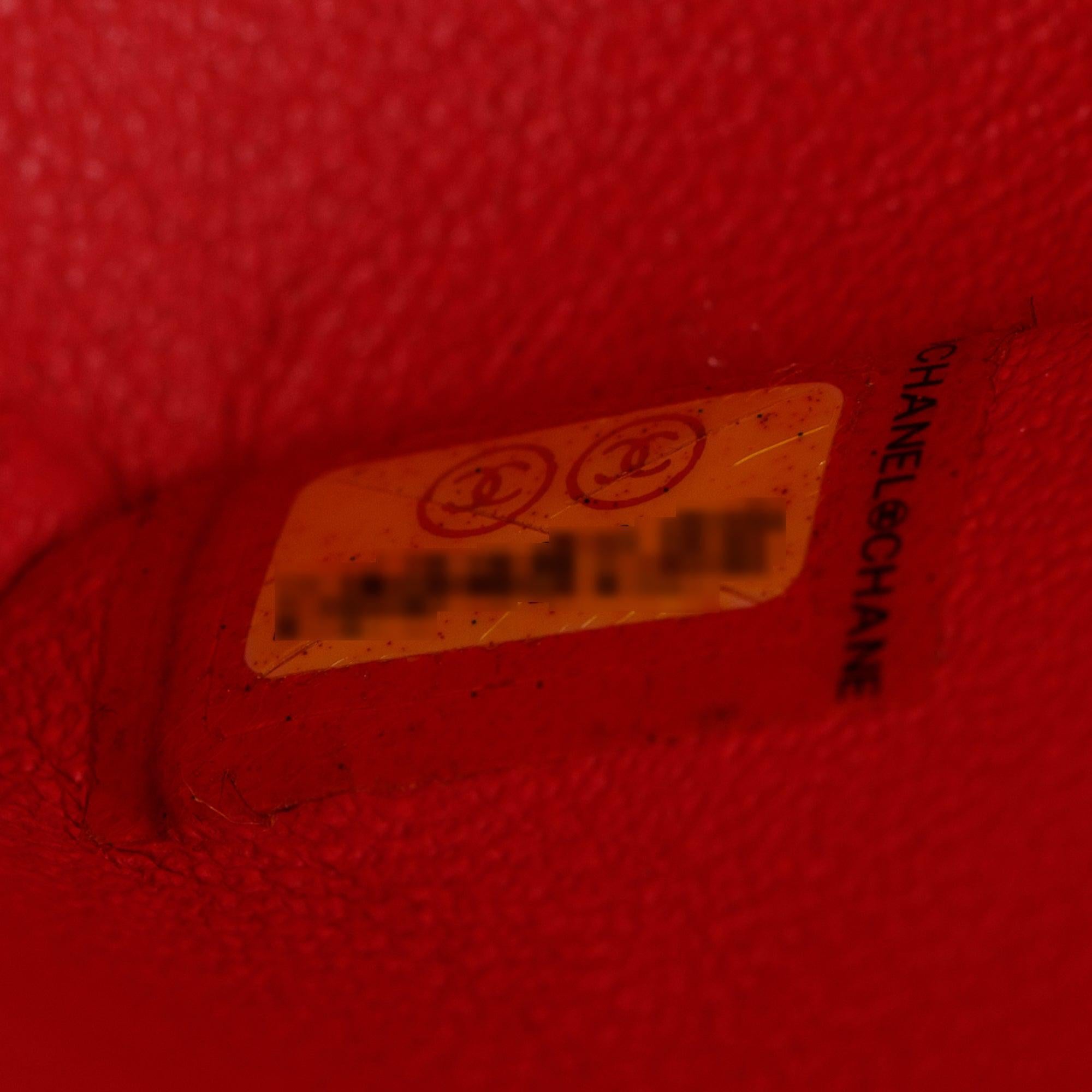 Chanel Pink Caviar Leather Classic Medium Double Flap Bag w/ Authenticity Card