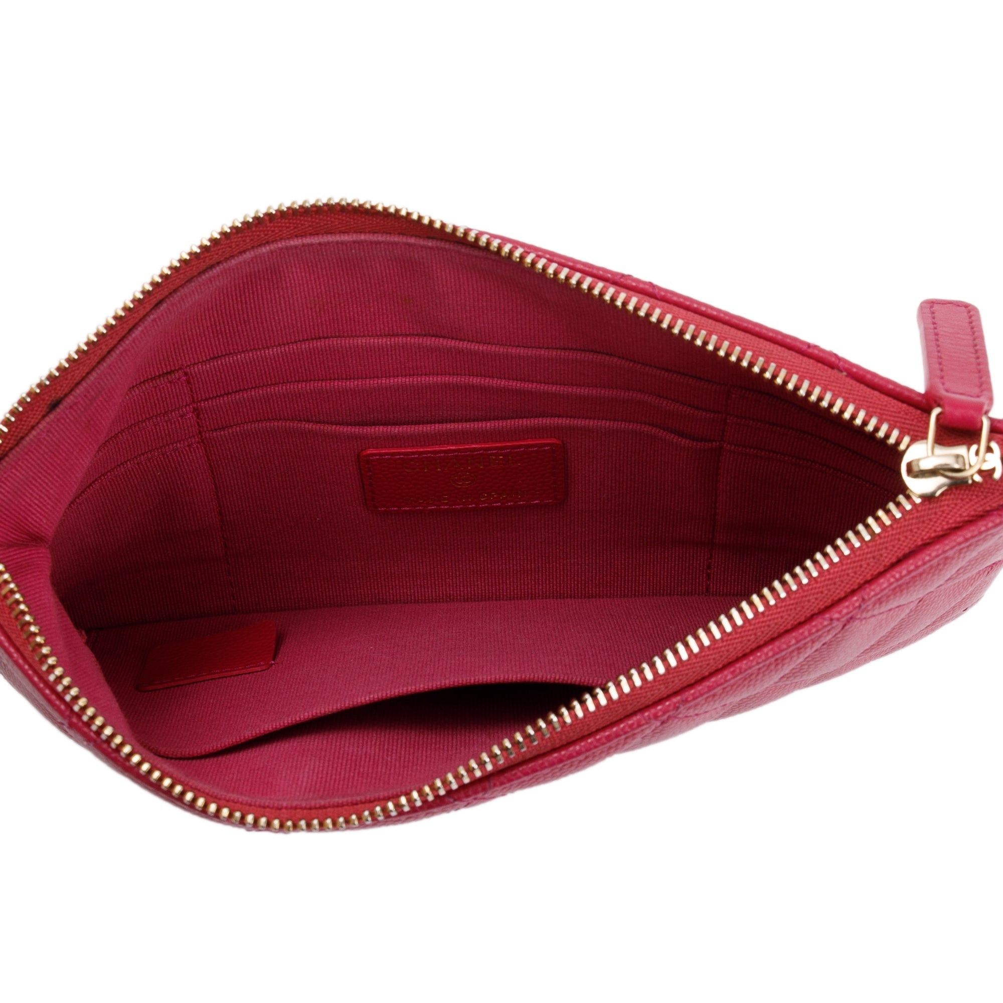 Chanel Pink Caviar Leather Classic Small O-Case Pouch
