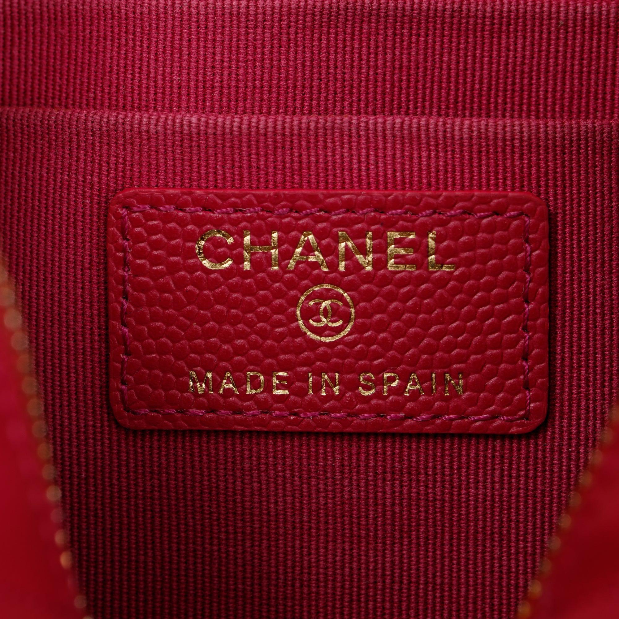 Chanel Pink Caviar Leather Classic Small O-Case Pouch