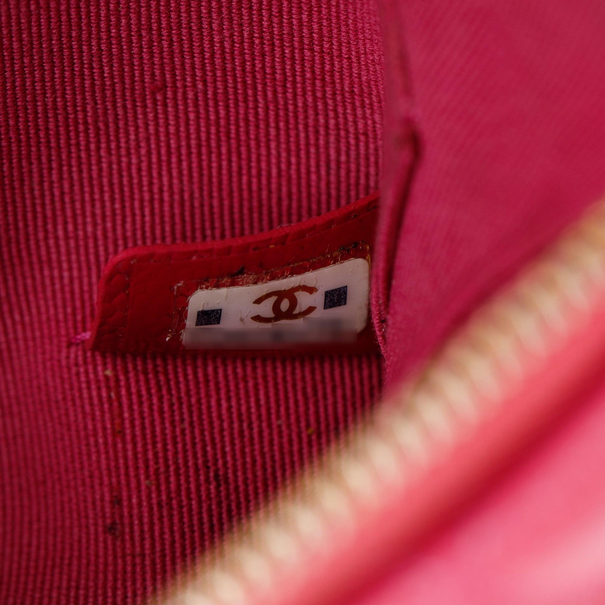 Chanel Pink Caviar Leather Classic Small O-Case Pouch