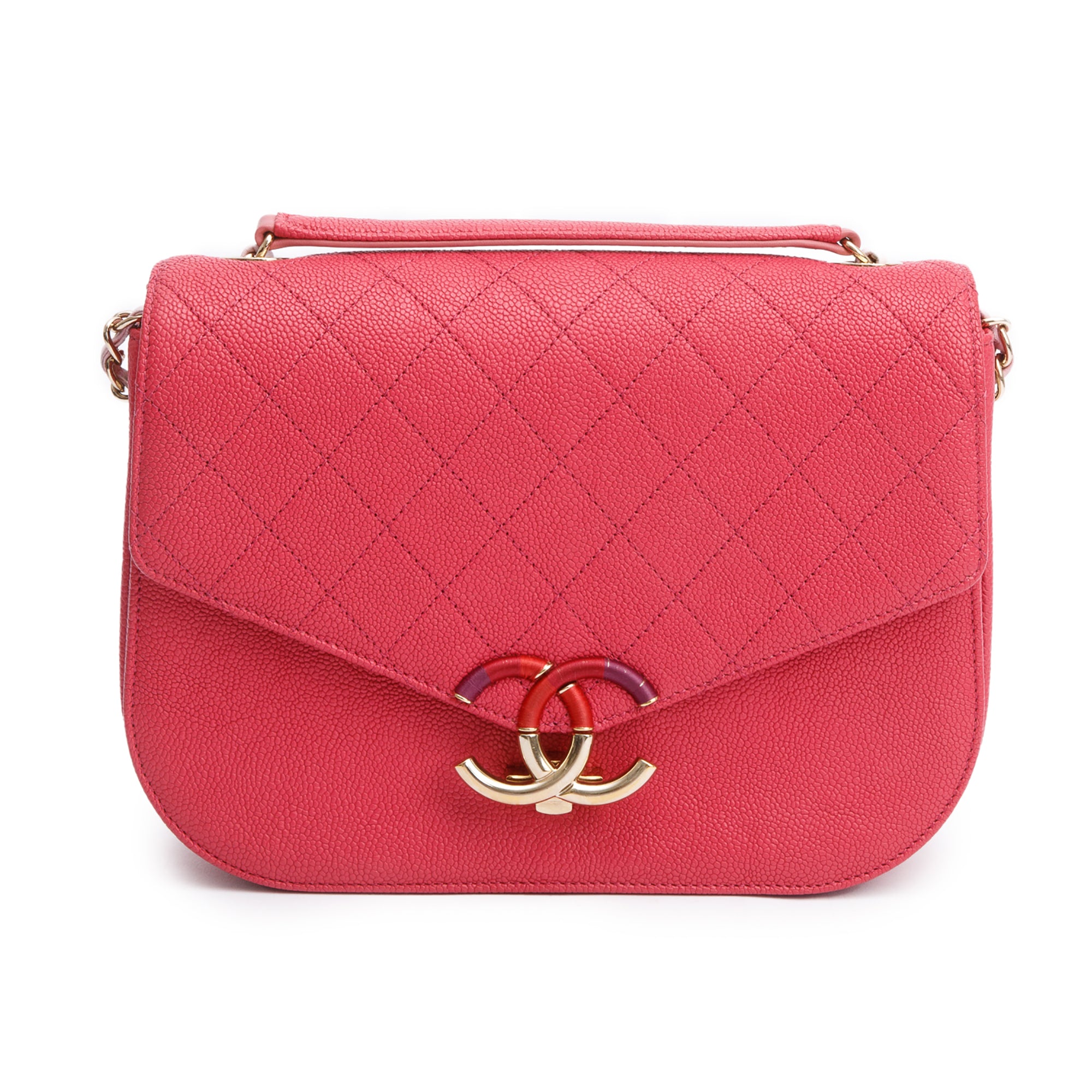 Chanel Pink Caviar Paris-Cuba Thread Around Flap Bag w/ Box & Authenticity Card