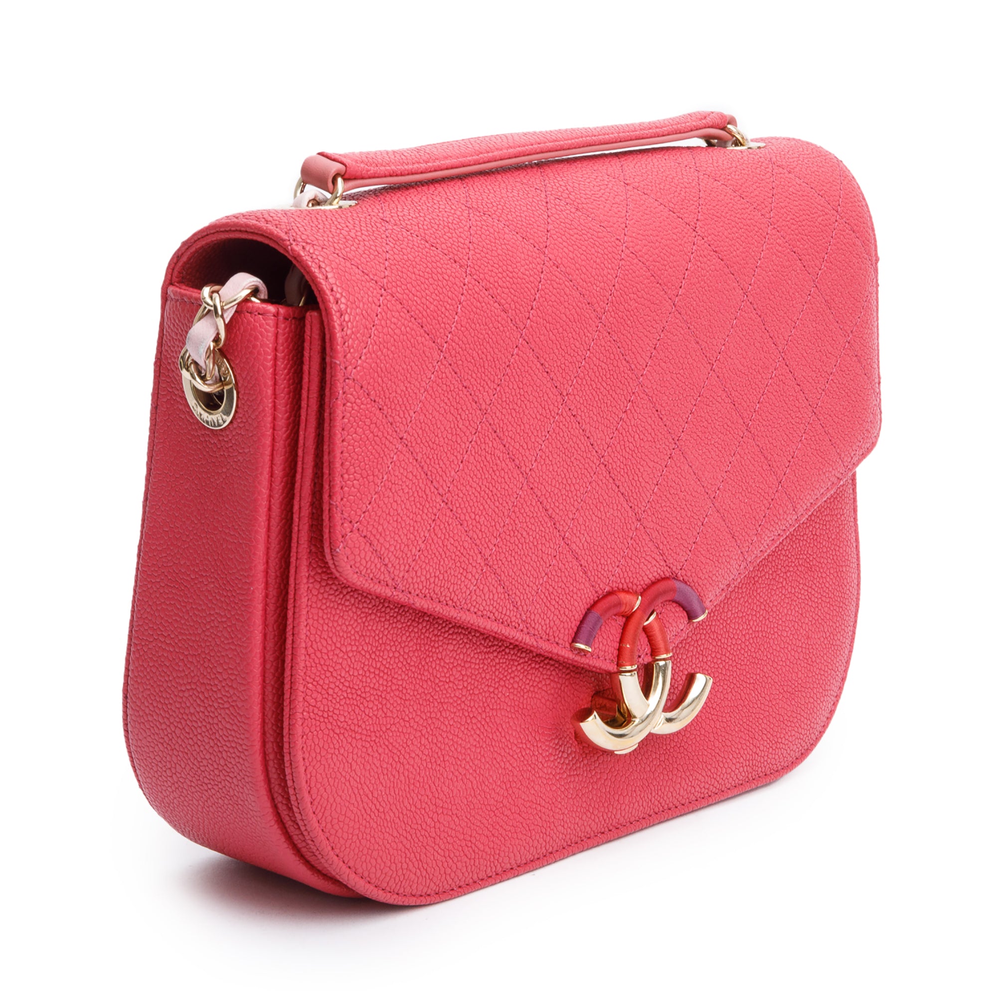 Chanel Pink Caviar Paris-Cuba Thread Around Flap Bag w/ Box & Authenticity Card