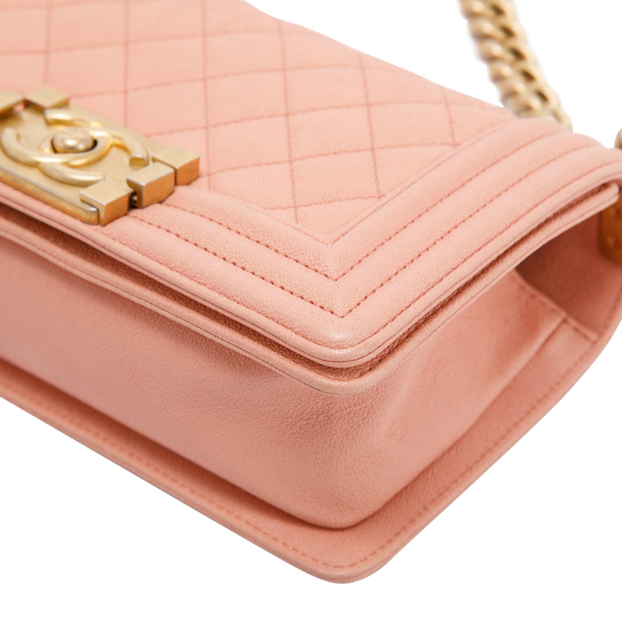 Chanel Pink Caviar Small Boy Bag